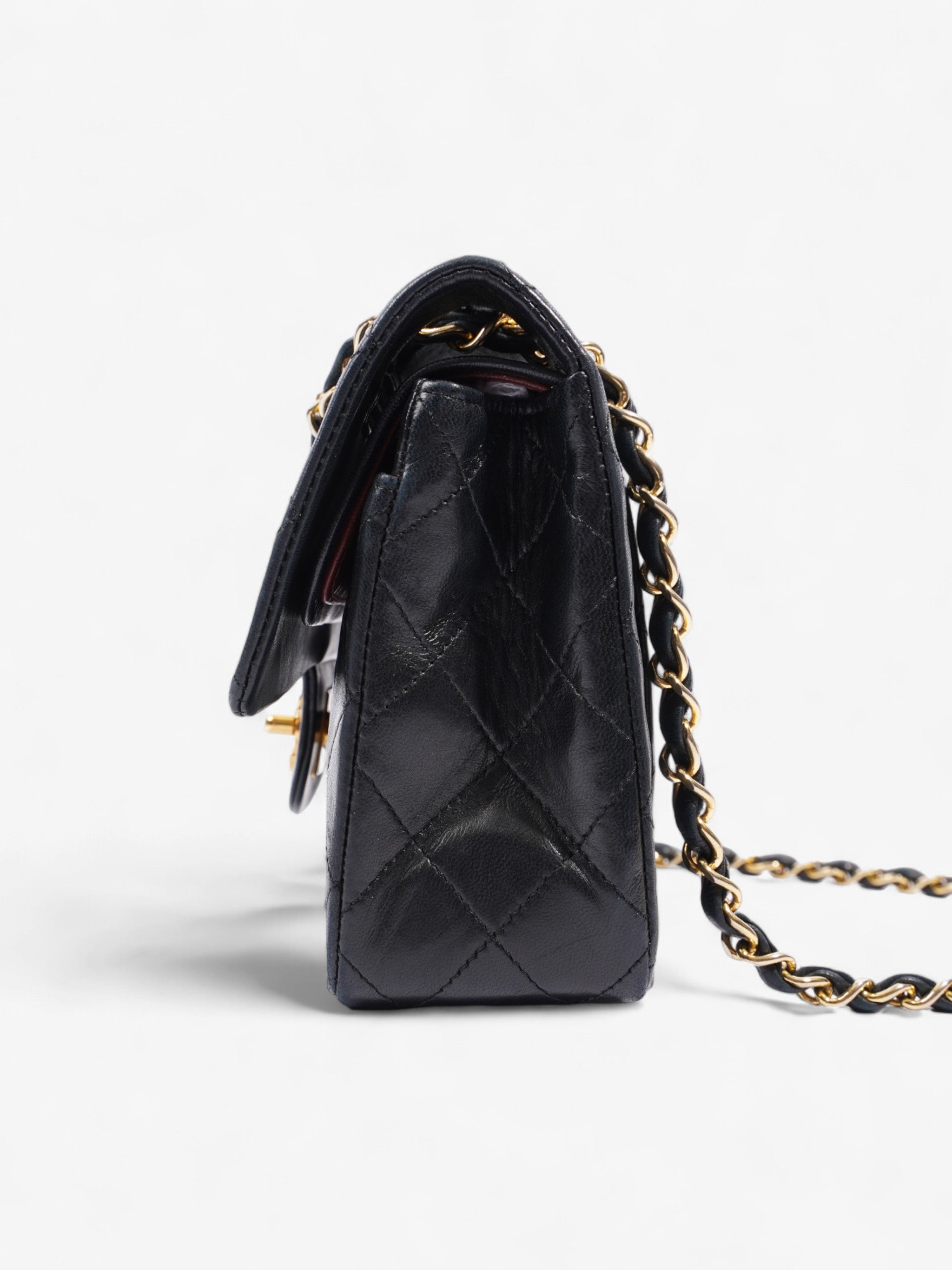 Chanel Classic Double Flap Black Lambskin Leather Small