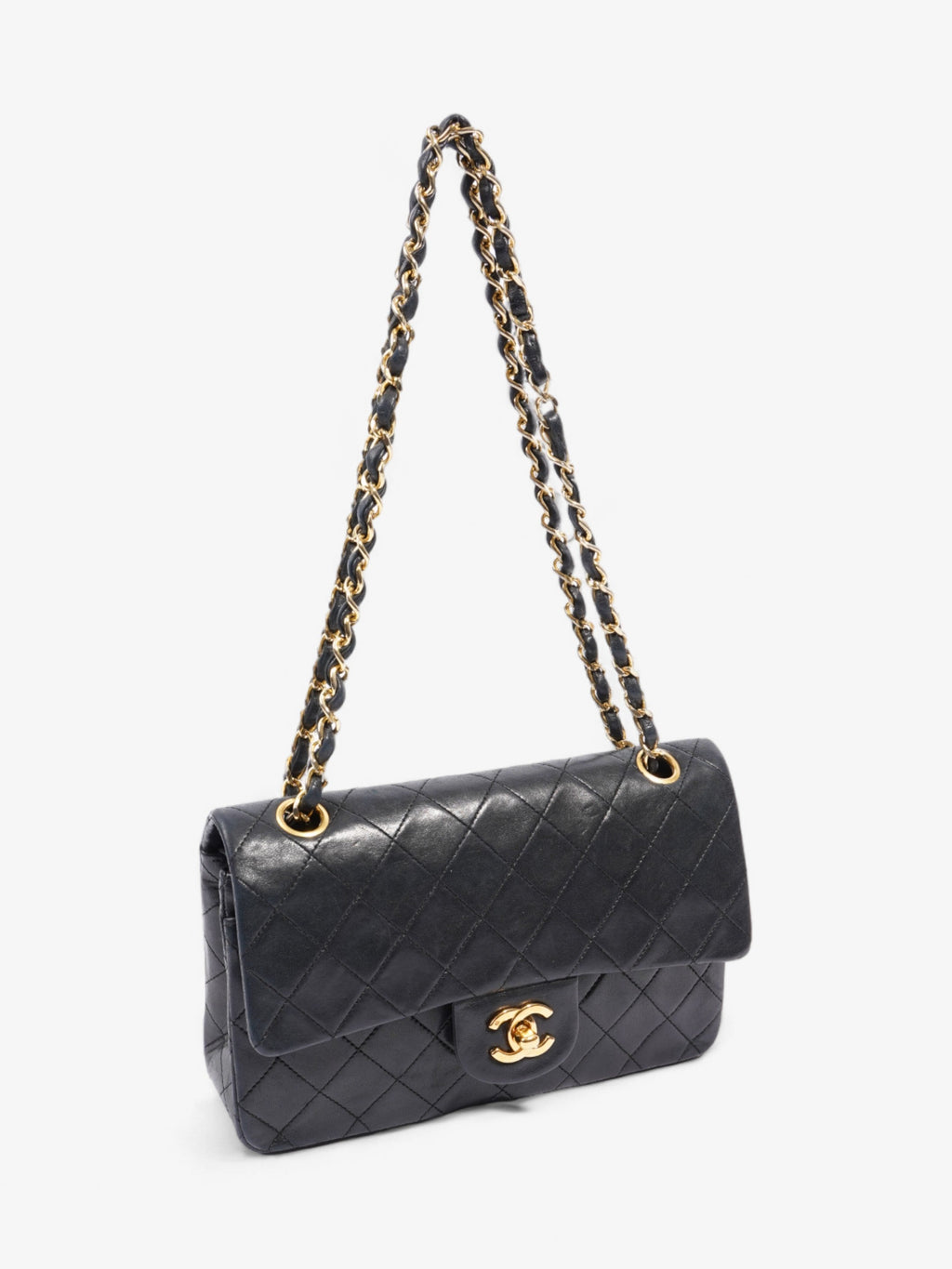 Chanel Classic Double Flap Black Lambskin Leather Small