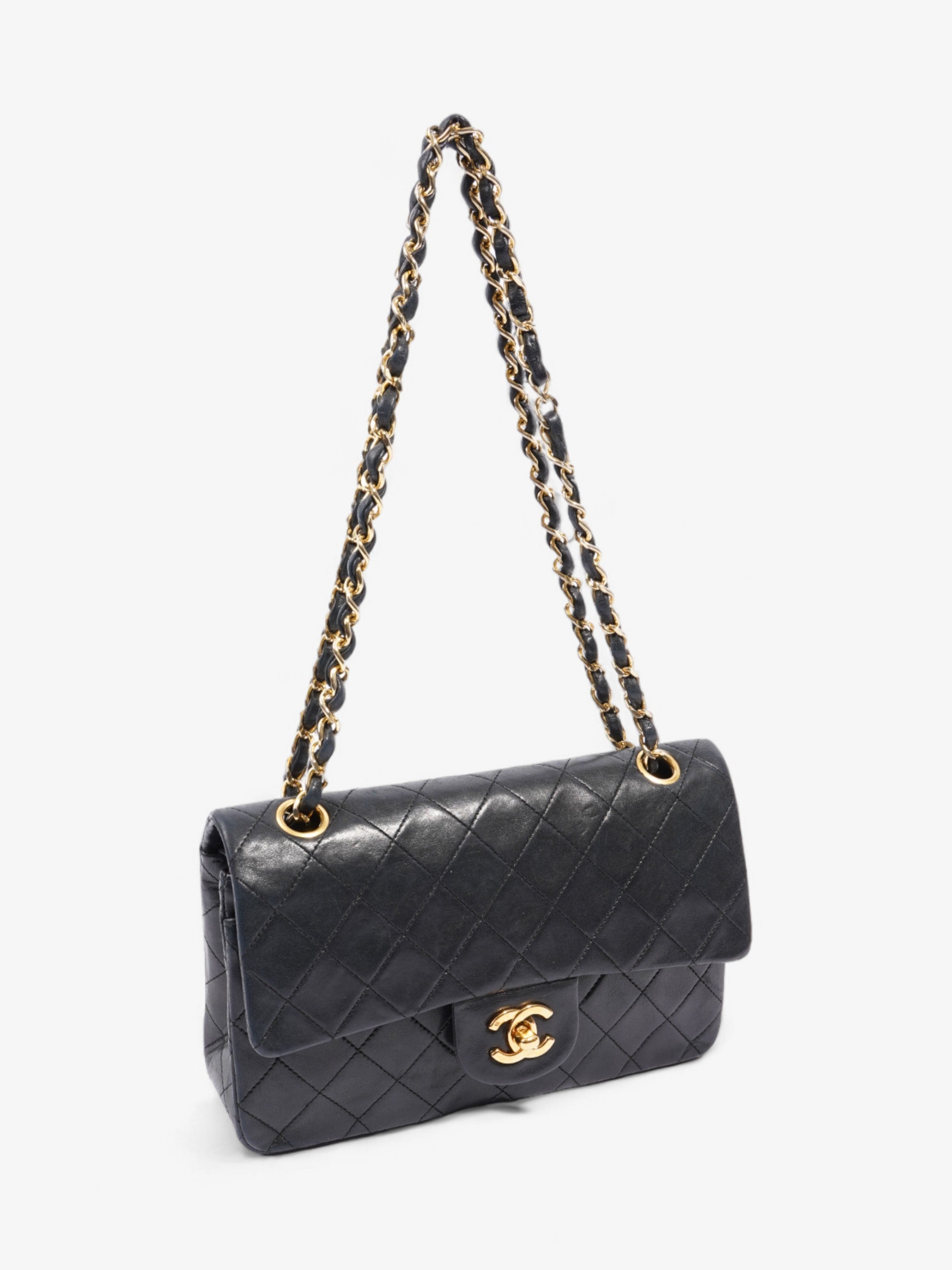 Chanel Classic Double Flap Black Lambskin Leather Small