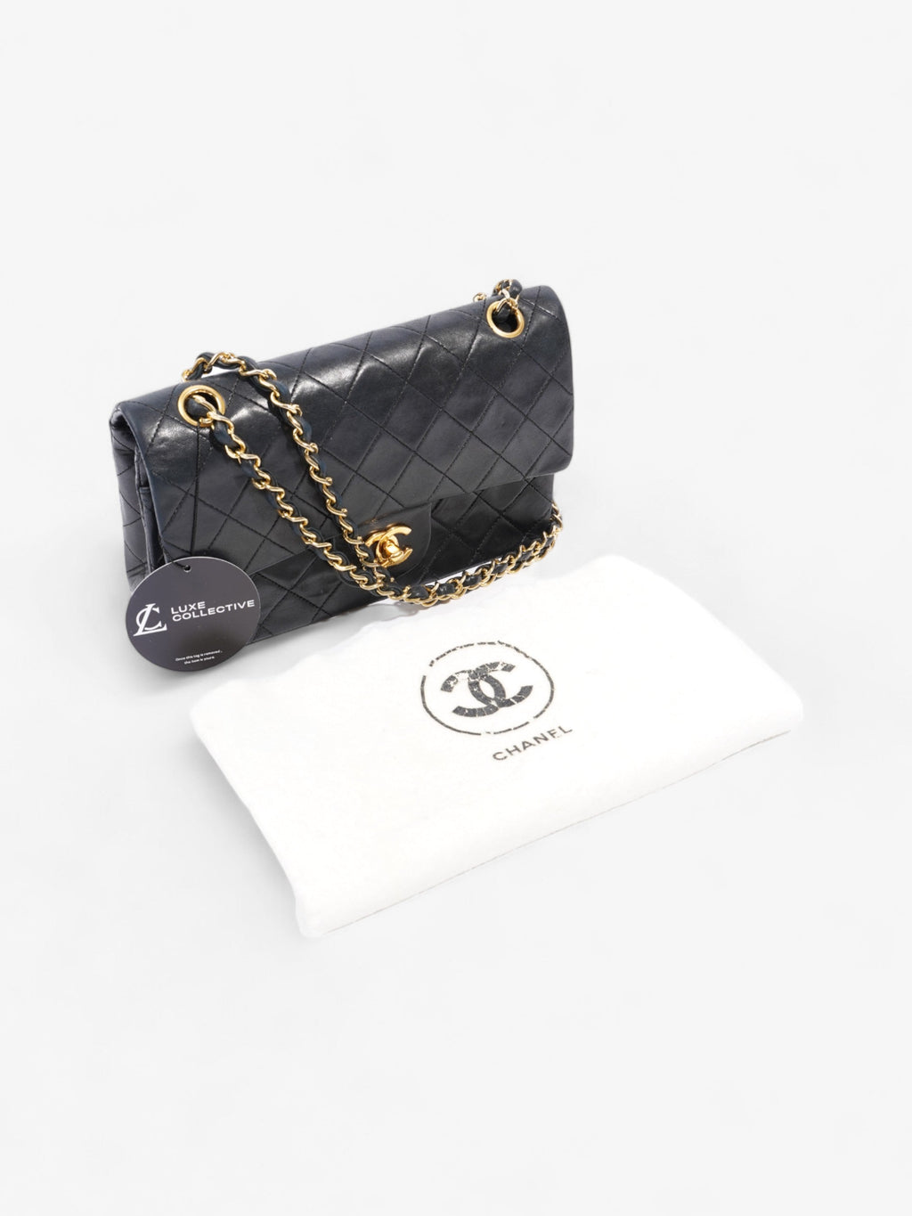 Chanel Classic Double Flap Black Lambskin Leather Small