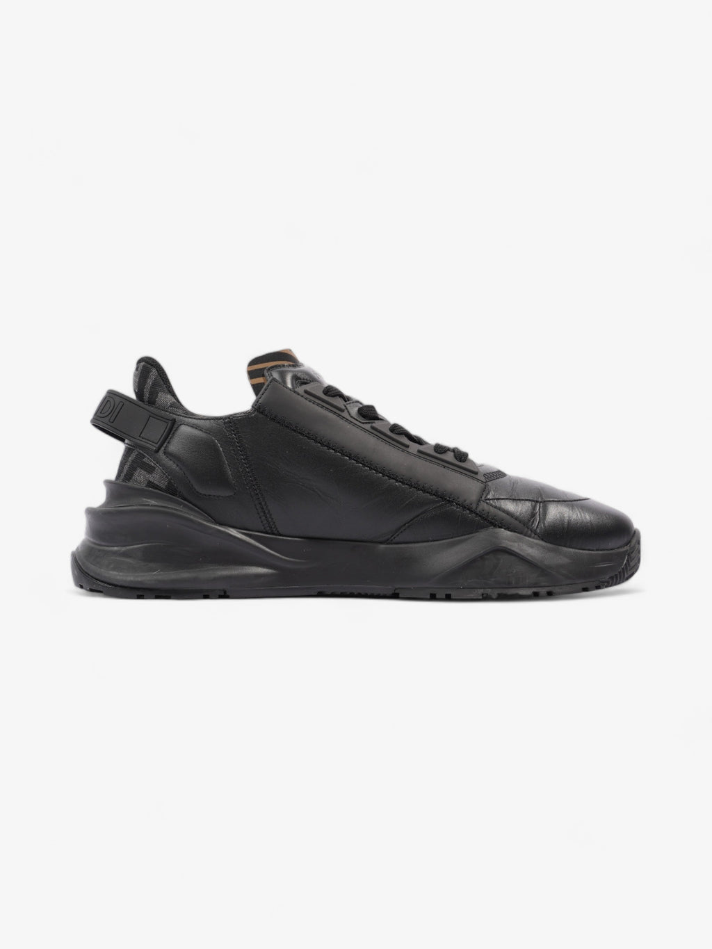 Fendi Flow Sneakers Black / Brown Leather EU 44 UK 10
