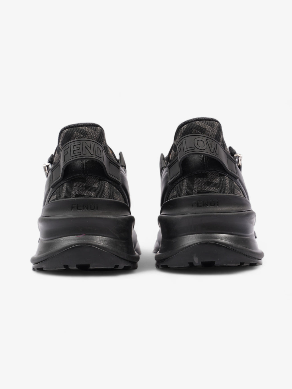 Fendi Flow Sneakers Black / Brown Leather EU 44 UK 10