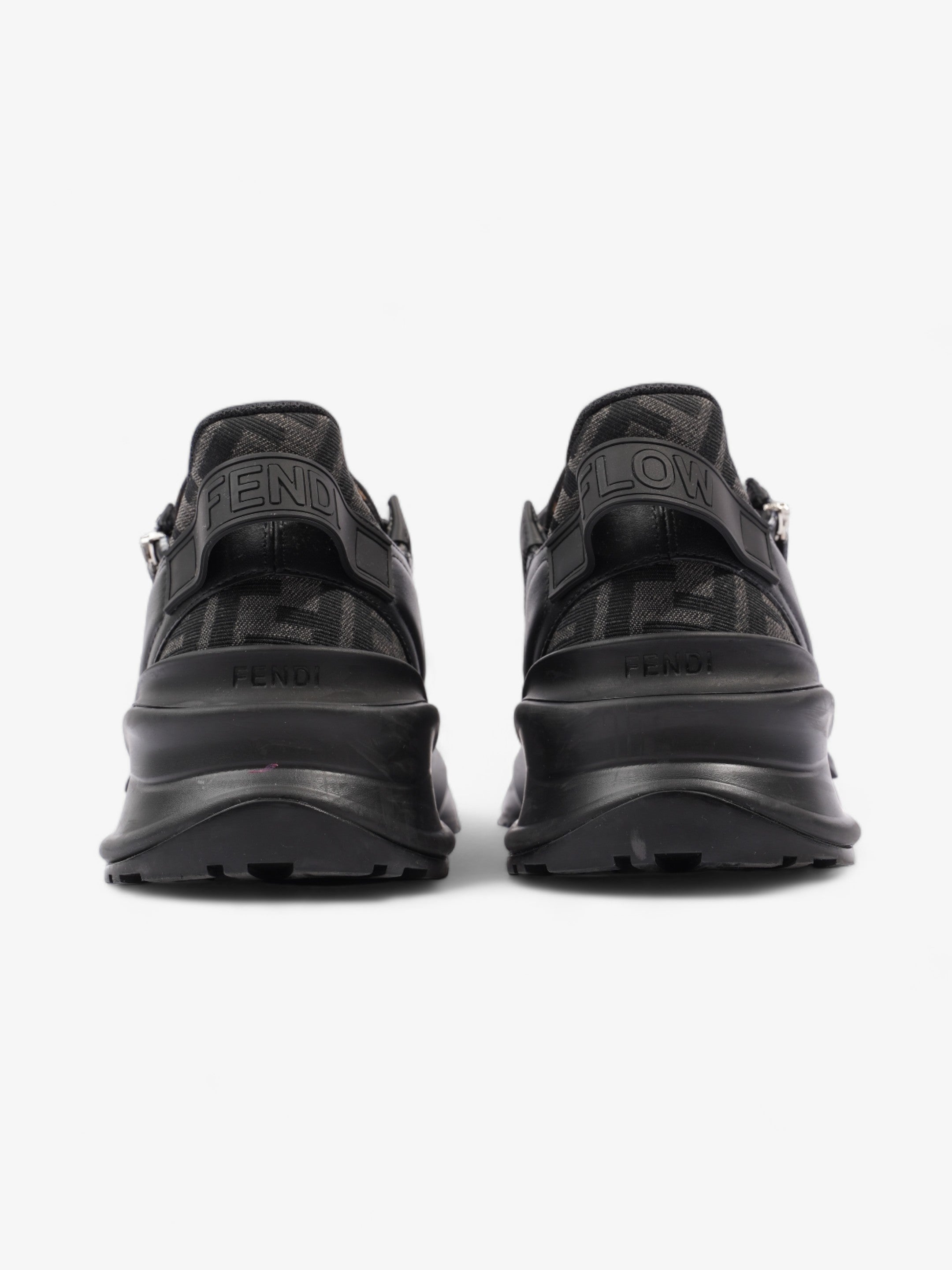 Fendi Flow Sneakers Black / Brown Leather EU 44 UK 10