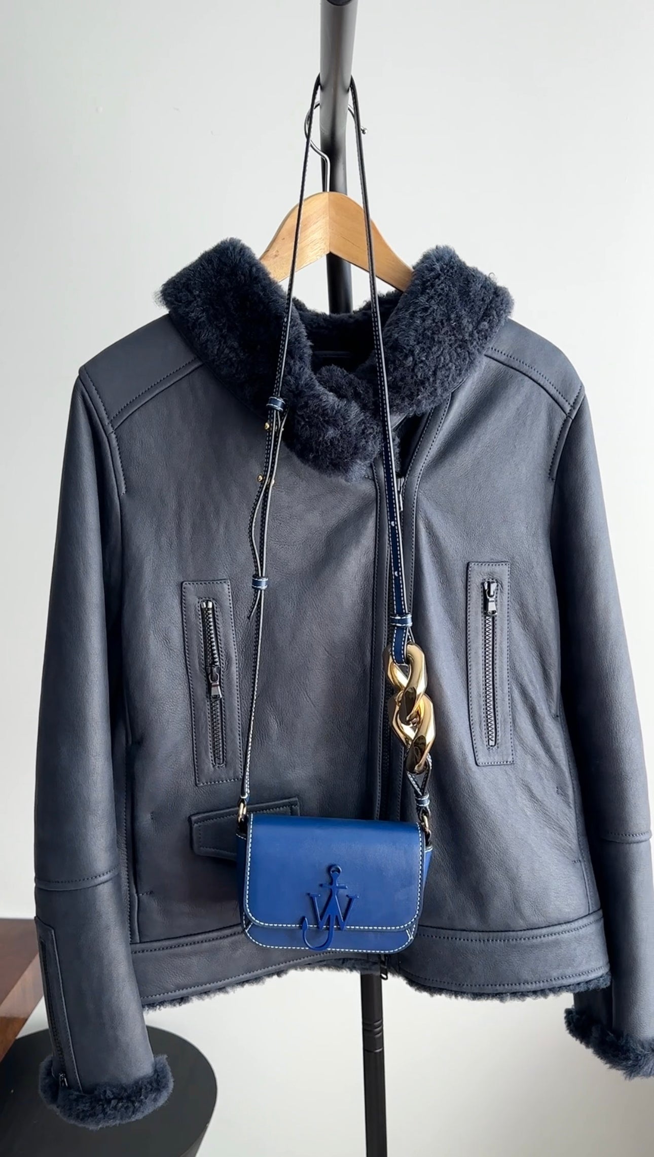 Brunello Cucinelli Midnight Navy Shearling Zip Jacket - IT40 / S (4/6)