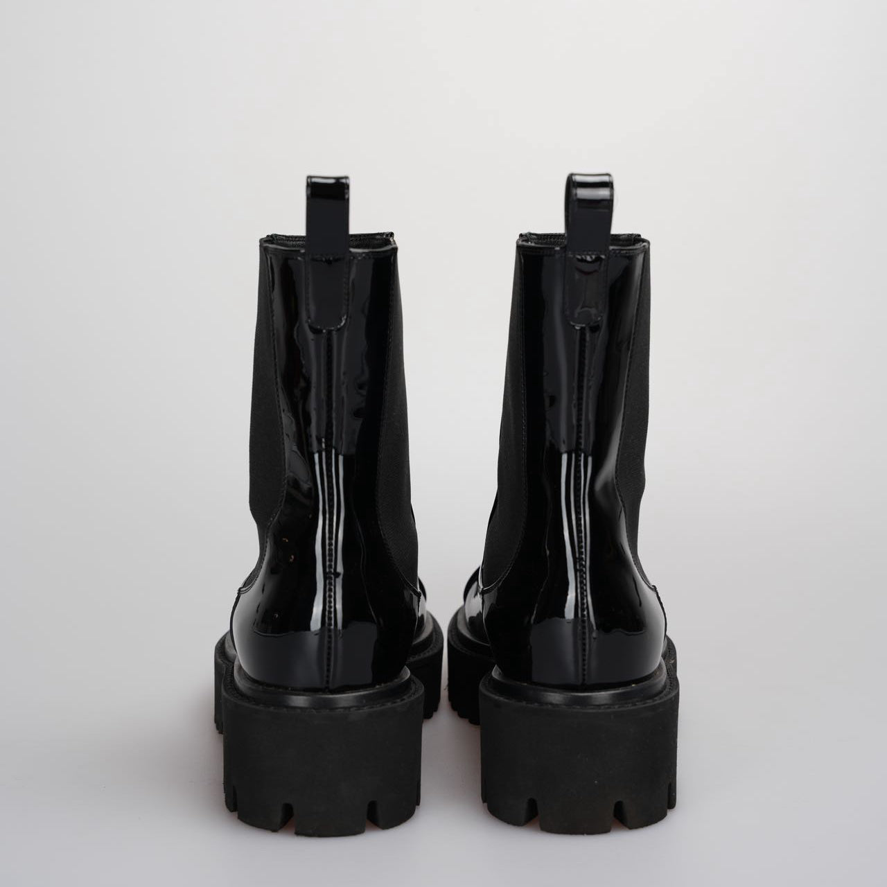 Chanel Patent Cap Toe CC Short Boots 36.5C Black