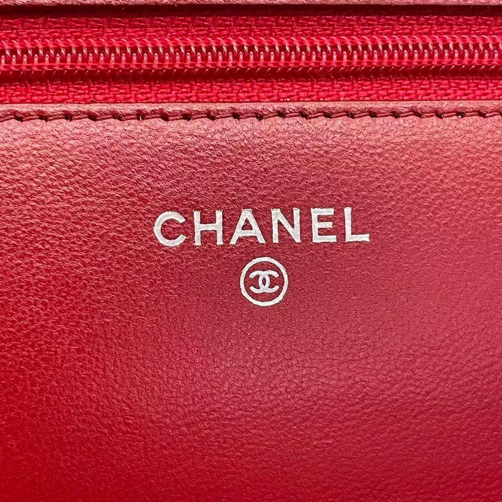 Chanel Red Wallet on Chain (WOC) Lambskin 2014