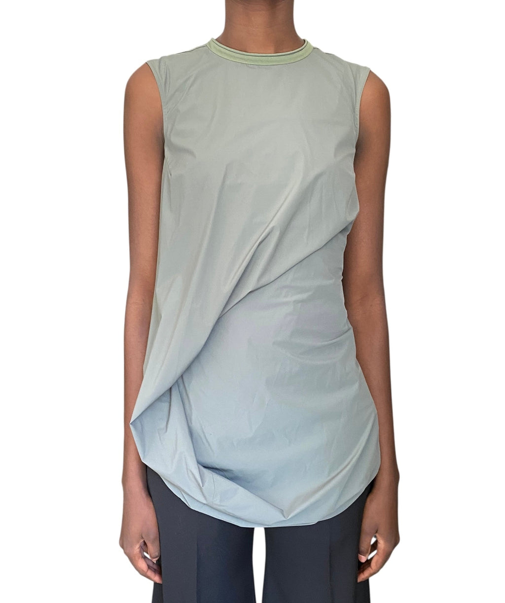 Rick Owens Sage Green SS 18 Gathered Tank - US 6