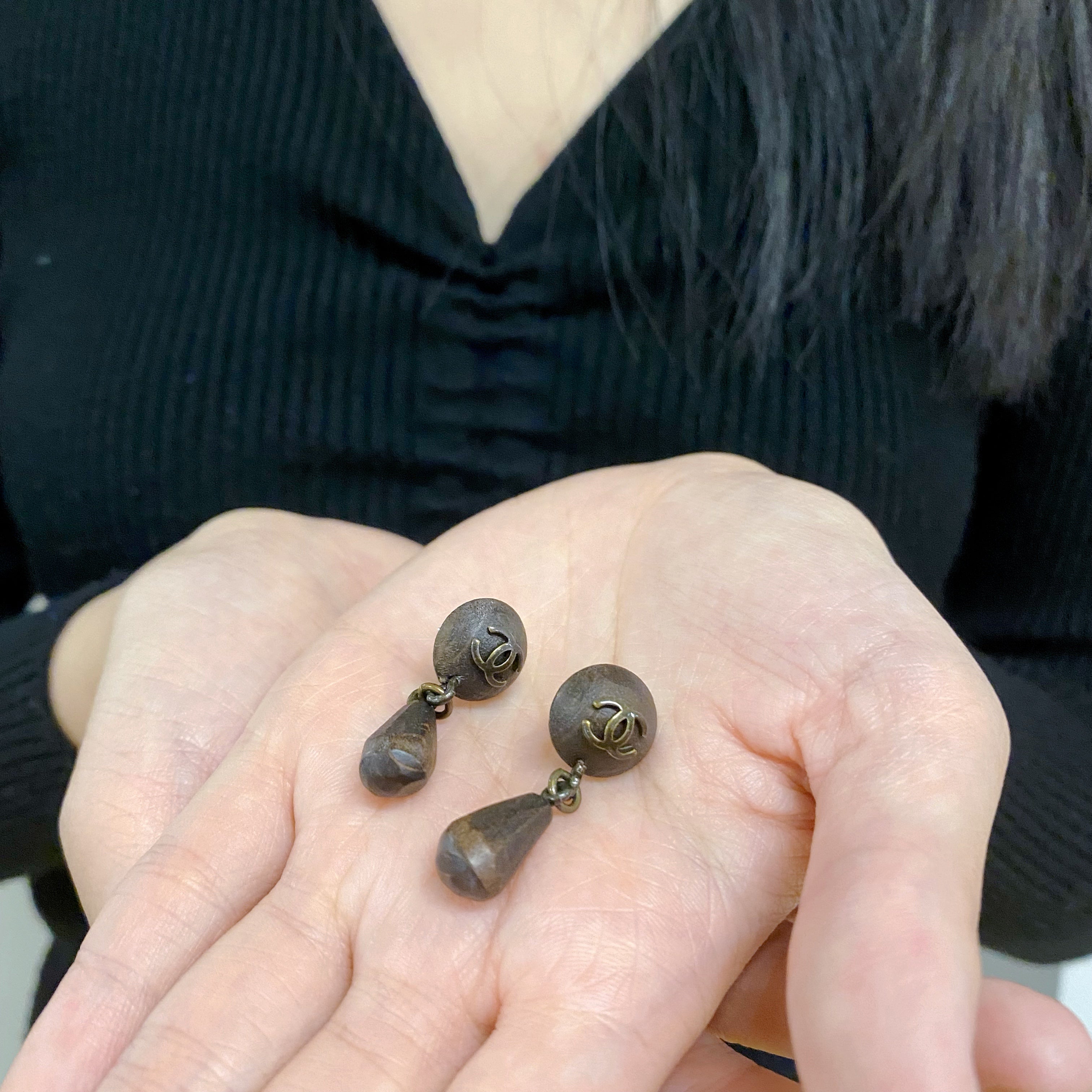Chanel Wooden Earrings
