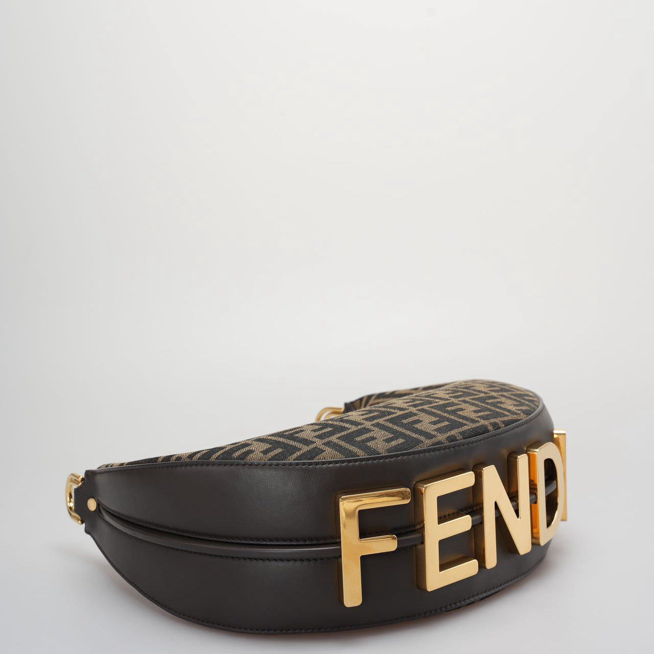 Fendi Graphy Small Brown FF Jacquard Fabric Bag