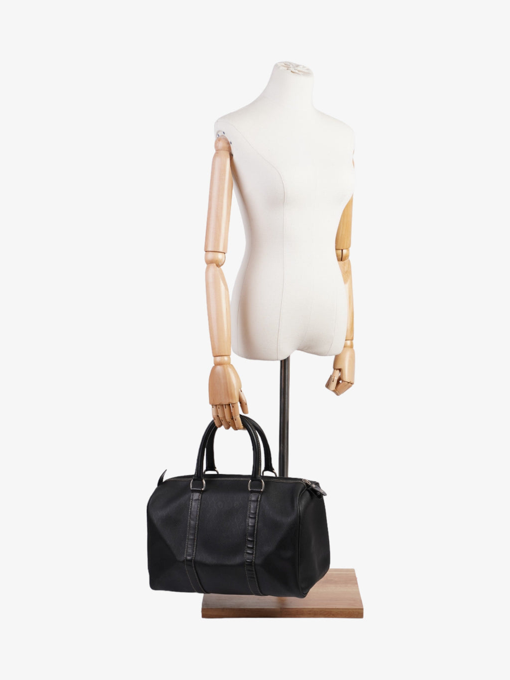 Christian Dior Mini Boston Honeycomb Black  Coated Canvas
