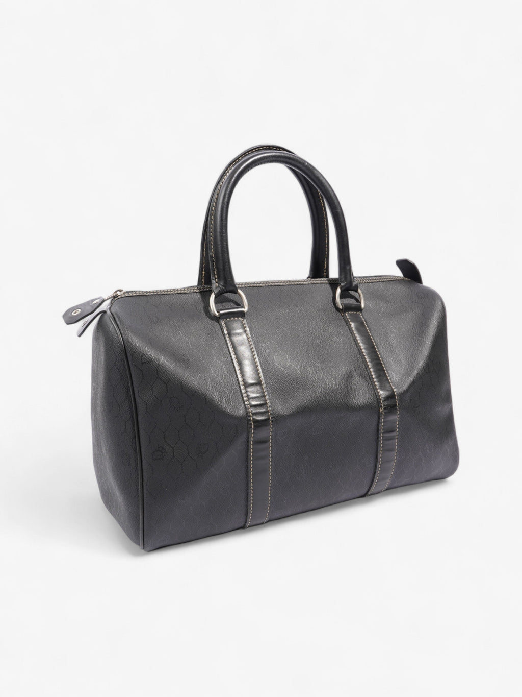 Christian Dior Mini Boston Honeycomb Black  Coated Canvas