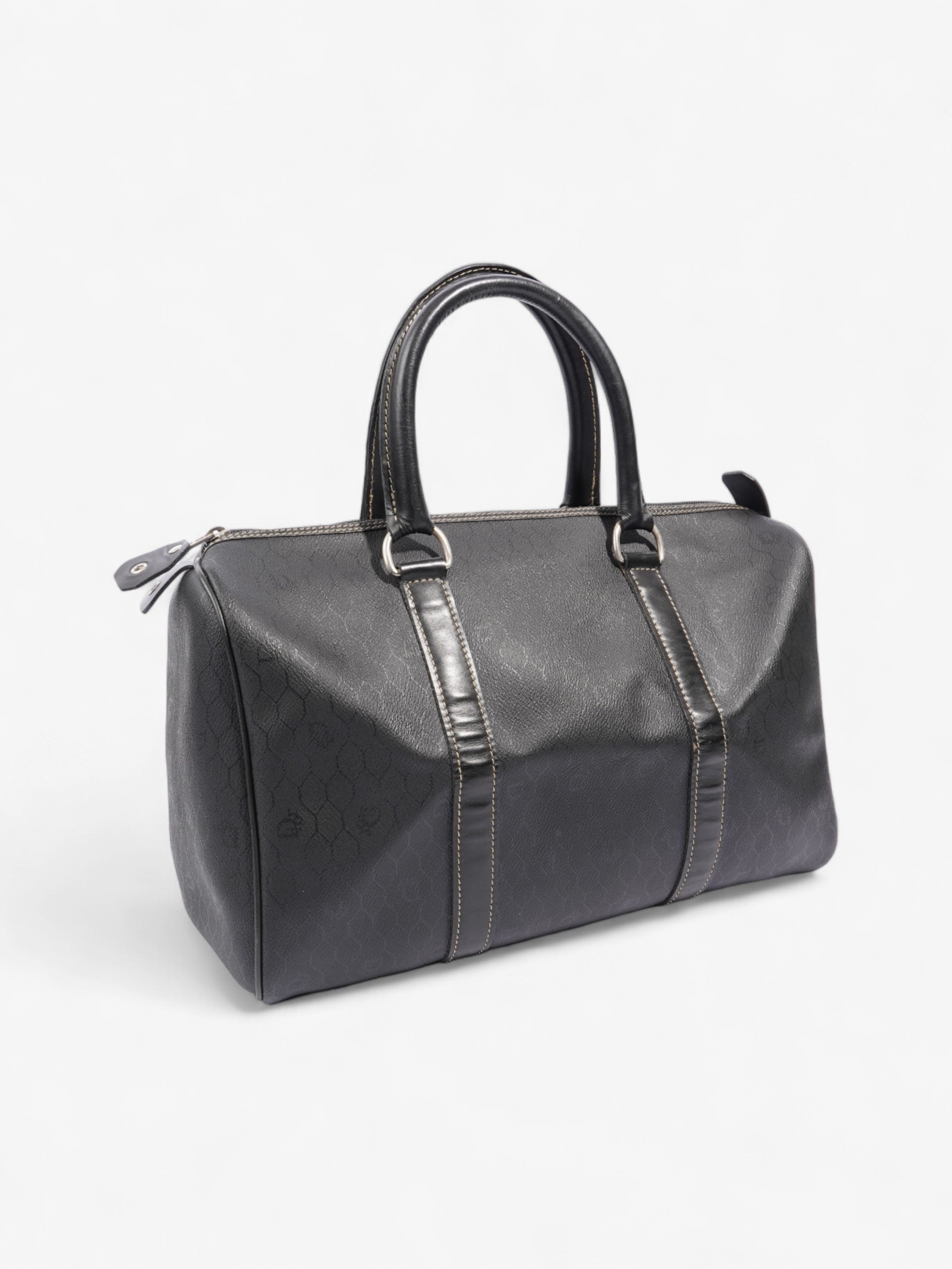 Christian Dior Mini Boston Honeycomb Black  Coated Canvas