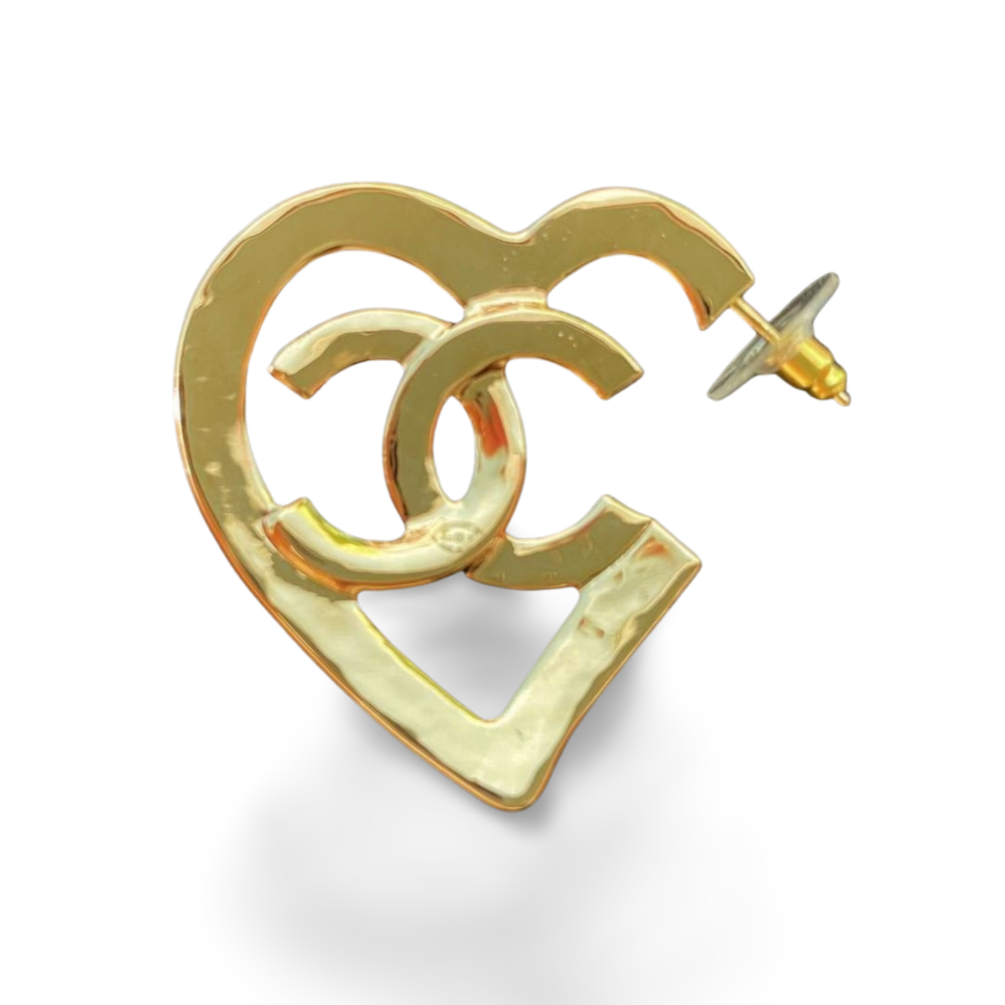 Chanel Heart Hoop Earrings