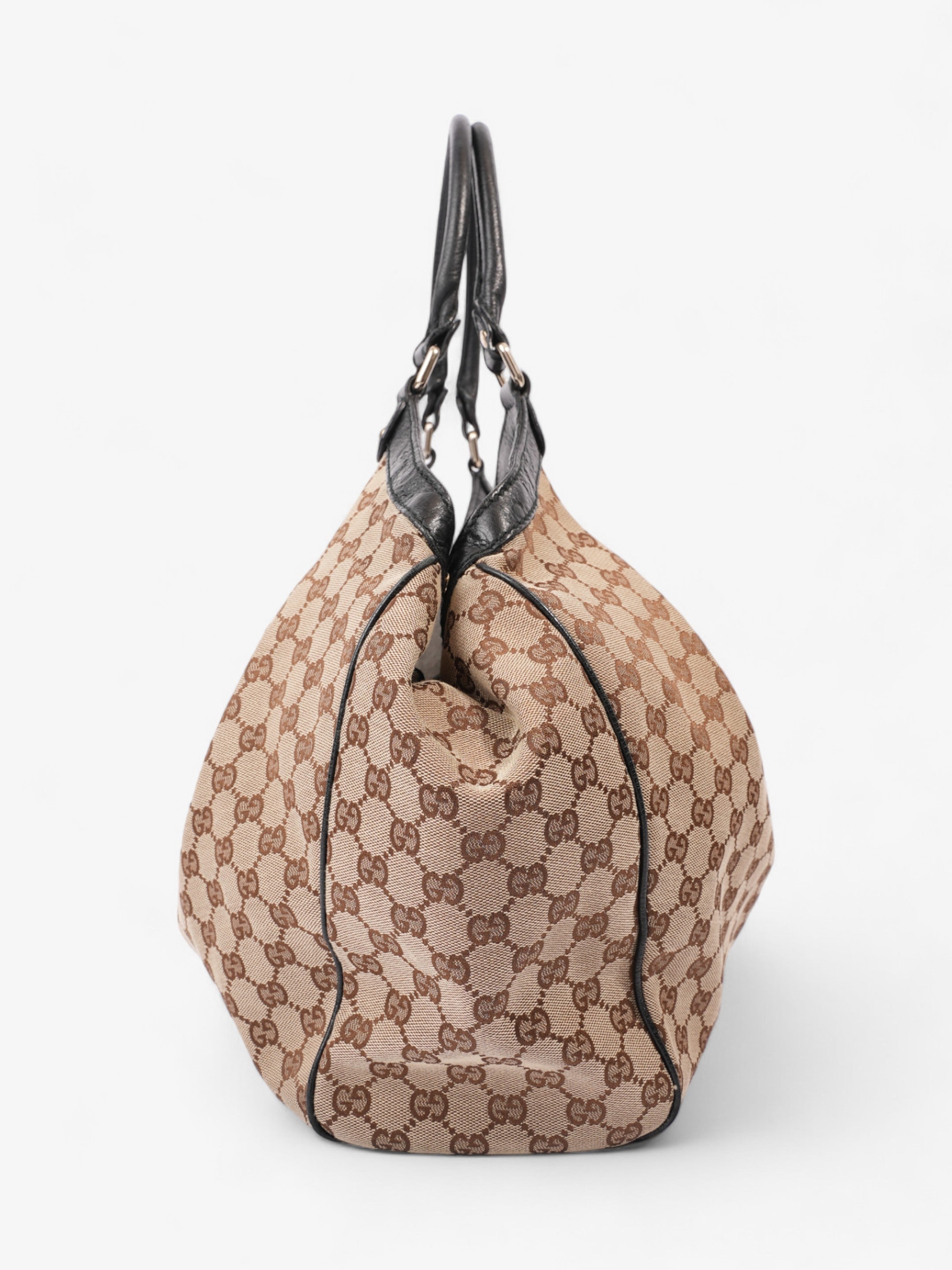 Gucci Sukey Large Beige And Ebony GG Supreme Canvas