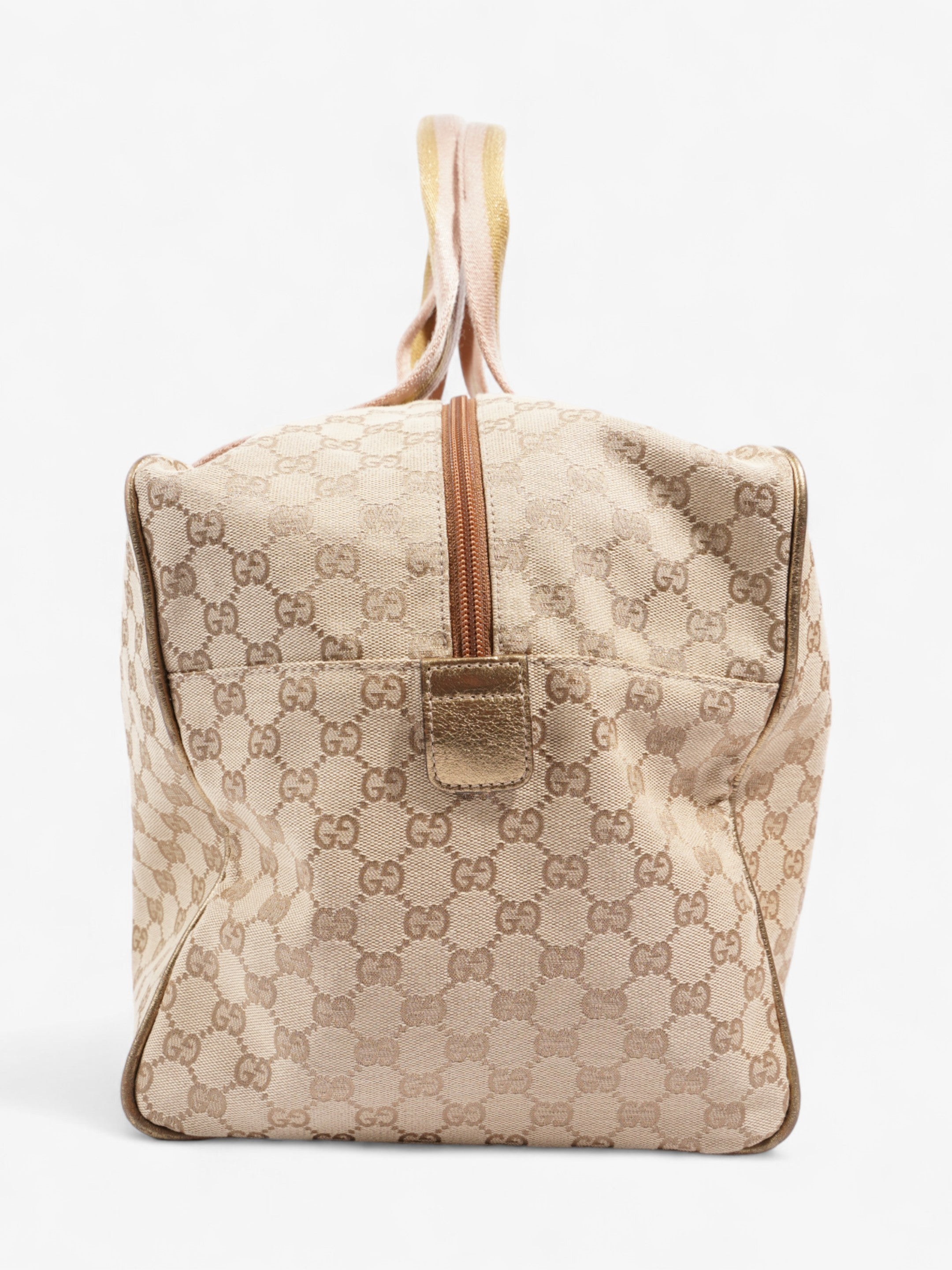 Gucci Interlocking G Travel Bag GG Supreme / Gold / Pink Canvas