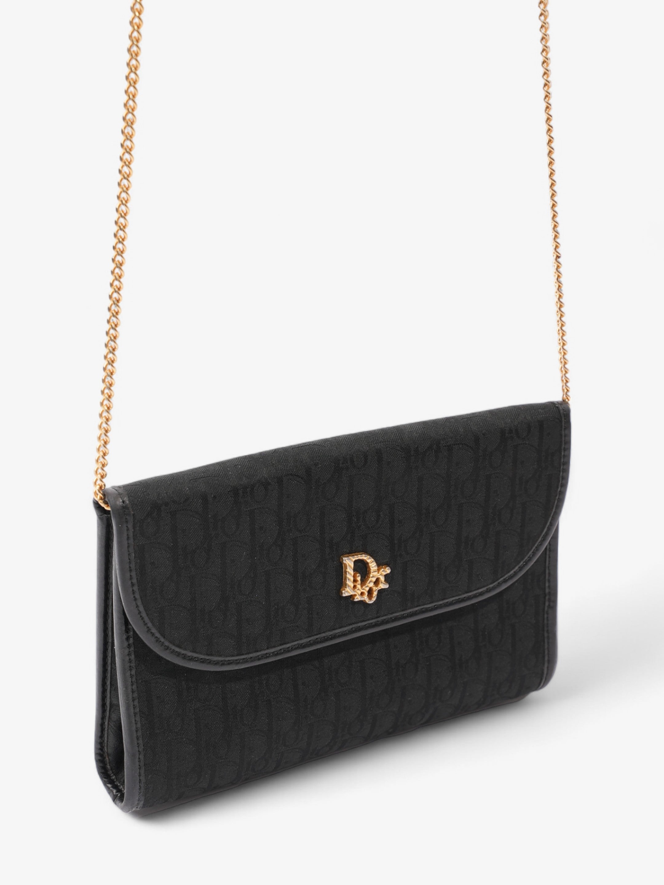 Christian Dior Vintage Trotter Chain Black Diorissimo Canvas