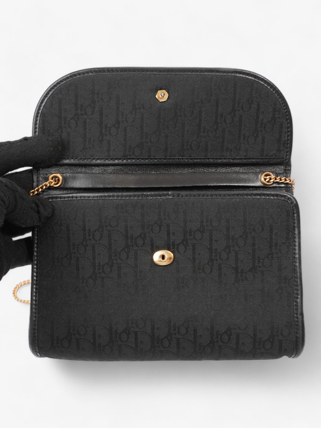 Christian Dior Vintage Trotter Chain Black Diorissimo Canvas