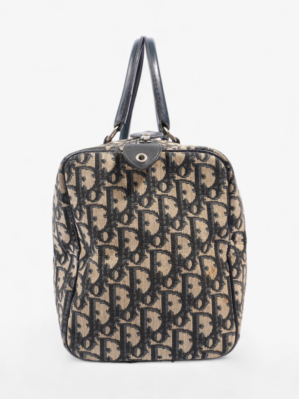 Christian Dior Boston Bag Navy Blue Canvas