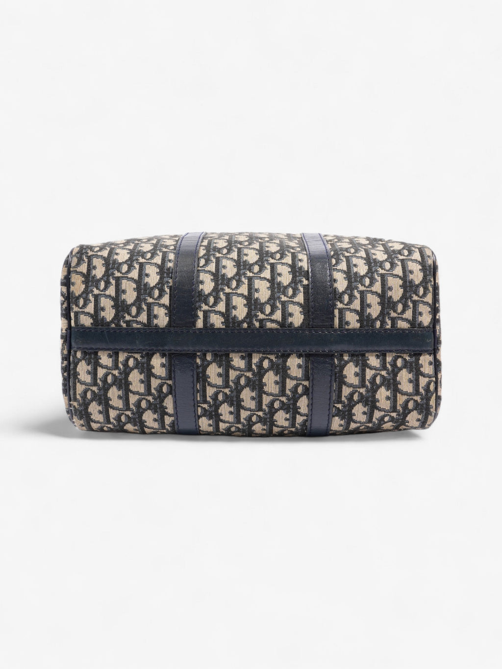 Christian Dior Boston Bag Navy Blue Canvas