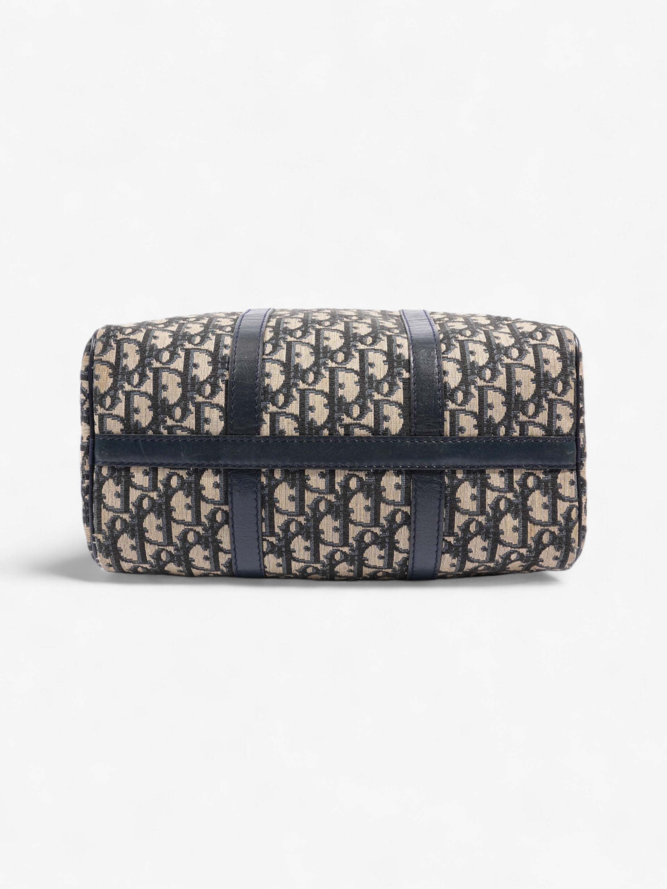 Christian Dior Boston Bag Navy Blue Canvas