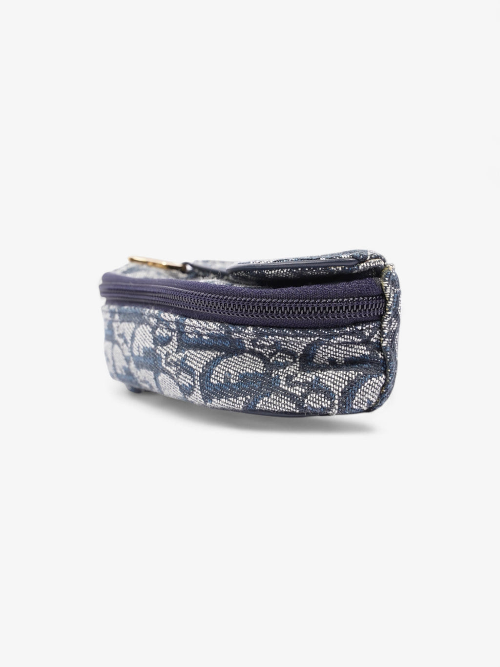 Christian Dior Trotter Saddle Pouch Blue Oblique Cotton