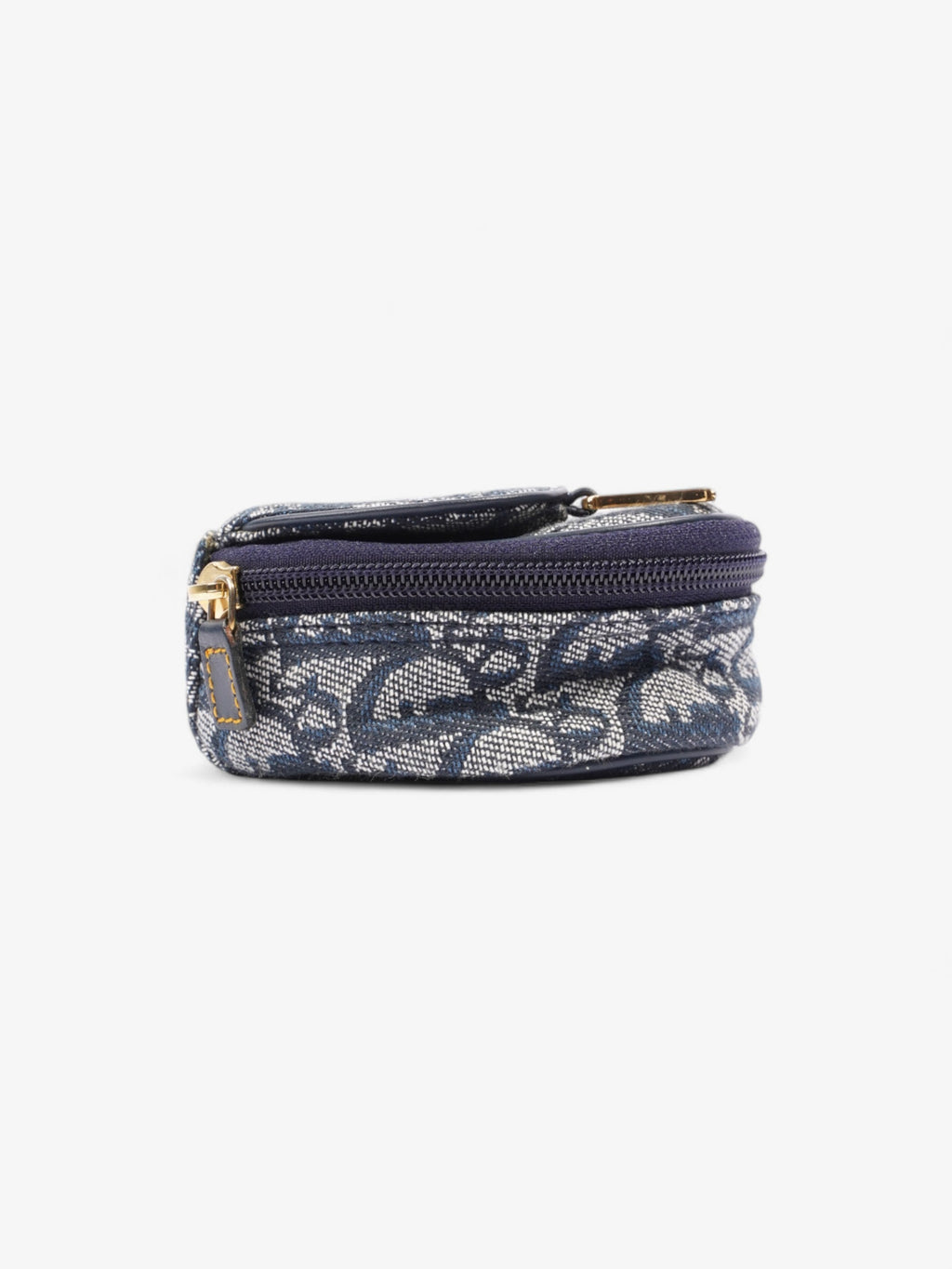 Christian Dior Trotter Saddle Pouch Blue Oblique Cotton