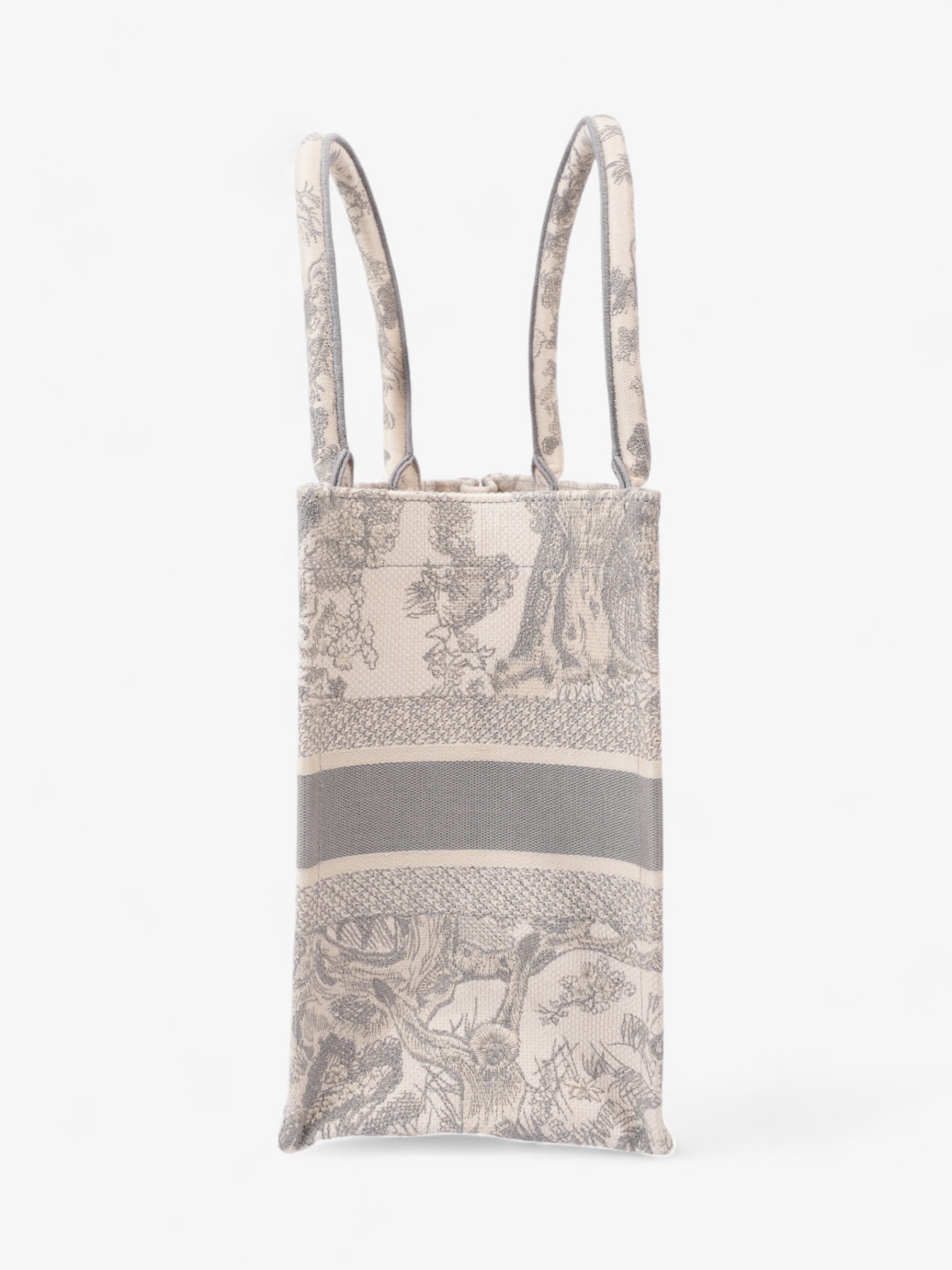 Christian Dior Book Tote Grey Oblique / White Cotton Medium