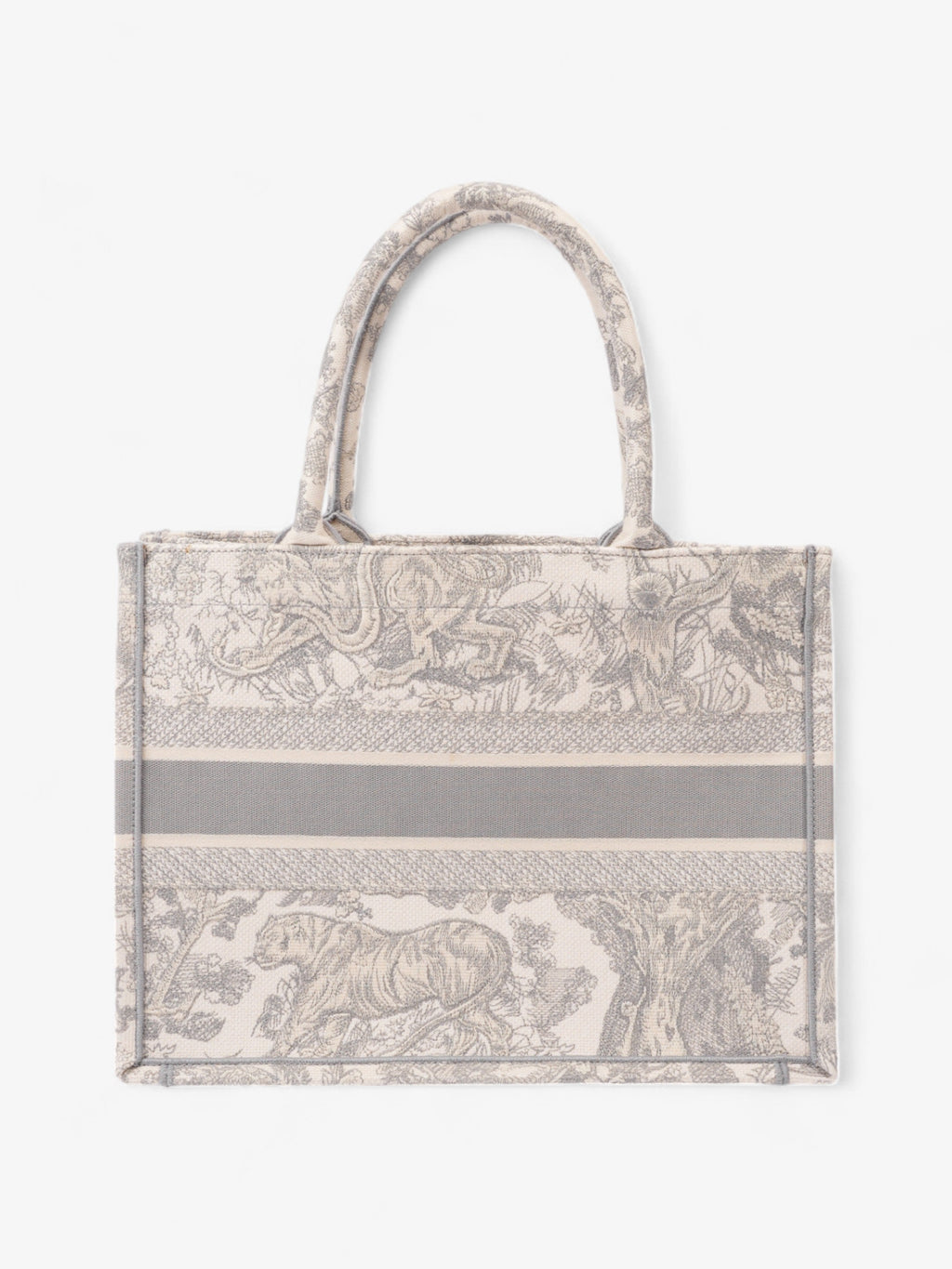 Christian Dior Book Tote Grey Oblique / White Cotton Medium