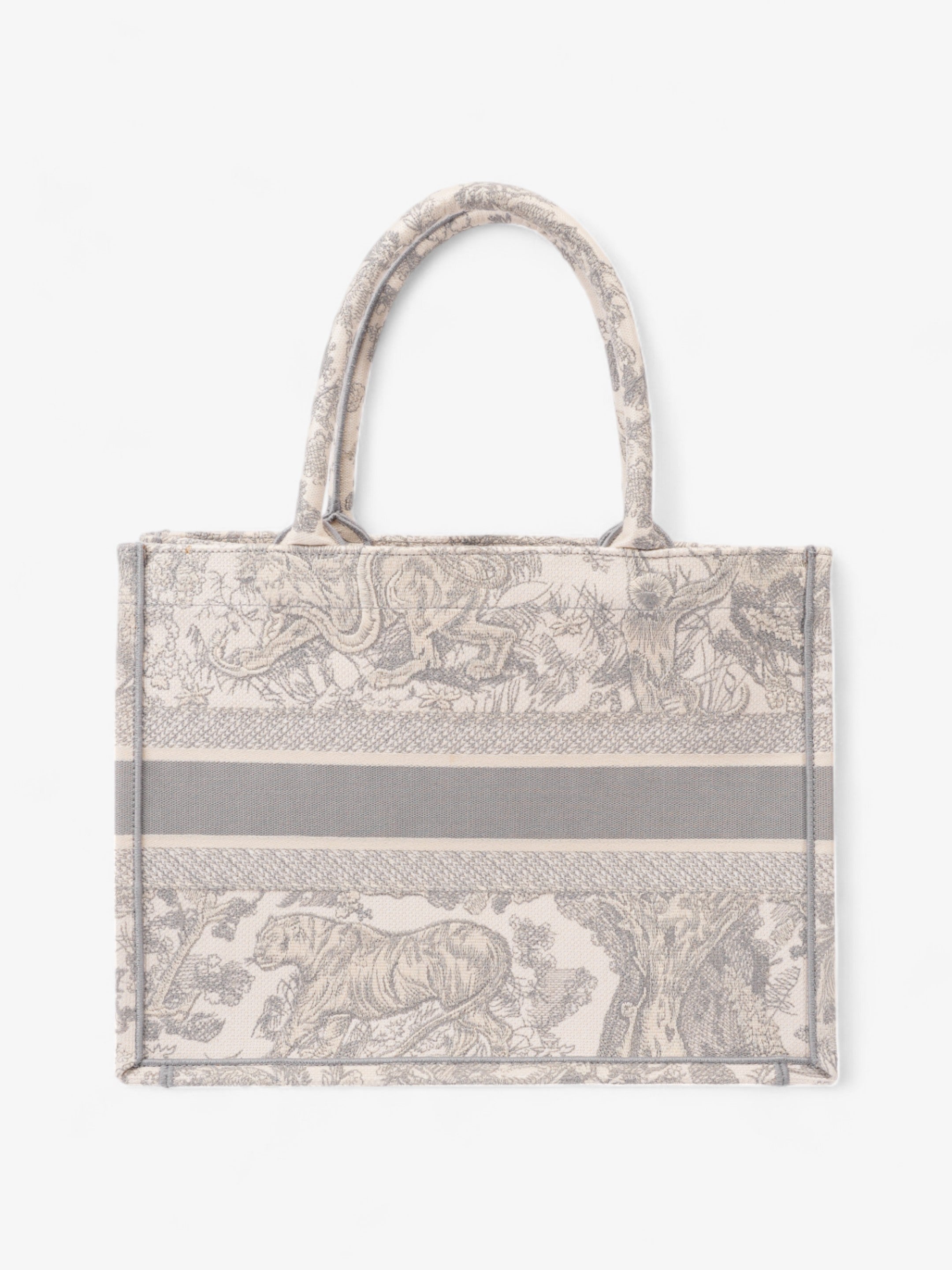 Christian Dior Book Tote Grey Oblique / White Cotton Medium