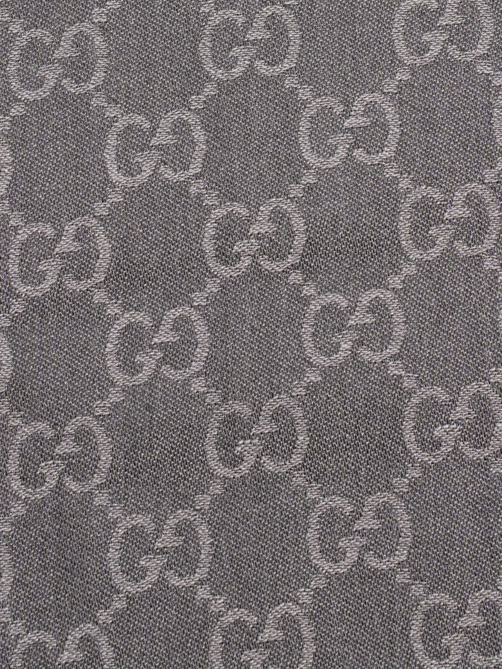 Gucci GG Logo Scarf Grey Wool 70 x 195cm