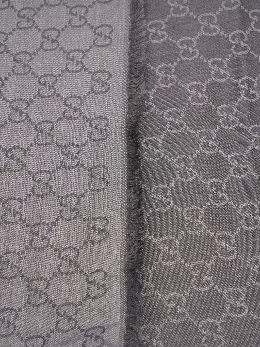 Gucci GG Logo Scarf Grey Wool 70 x 195cm