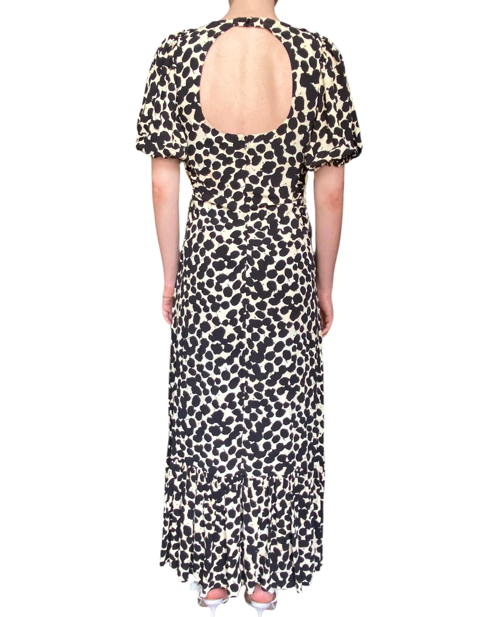 Proenza Schouler Textured Crepe Painted Dot Cinched Dress - 6