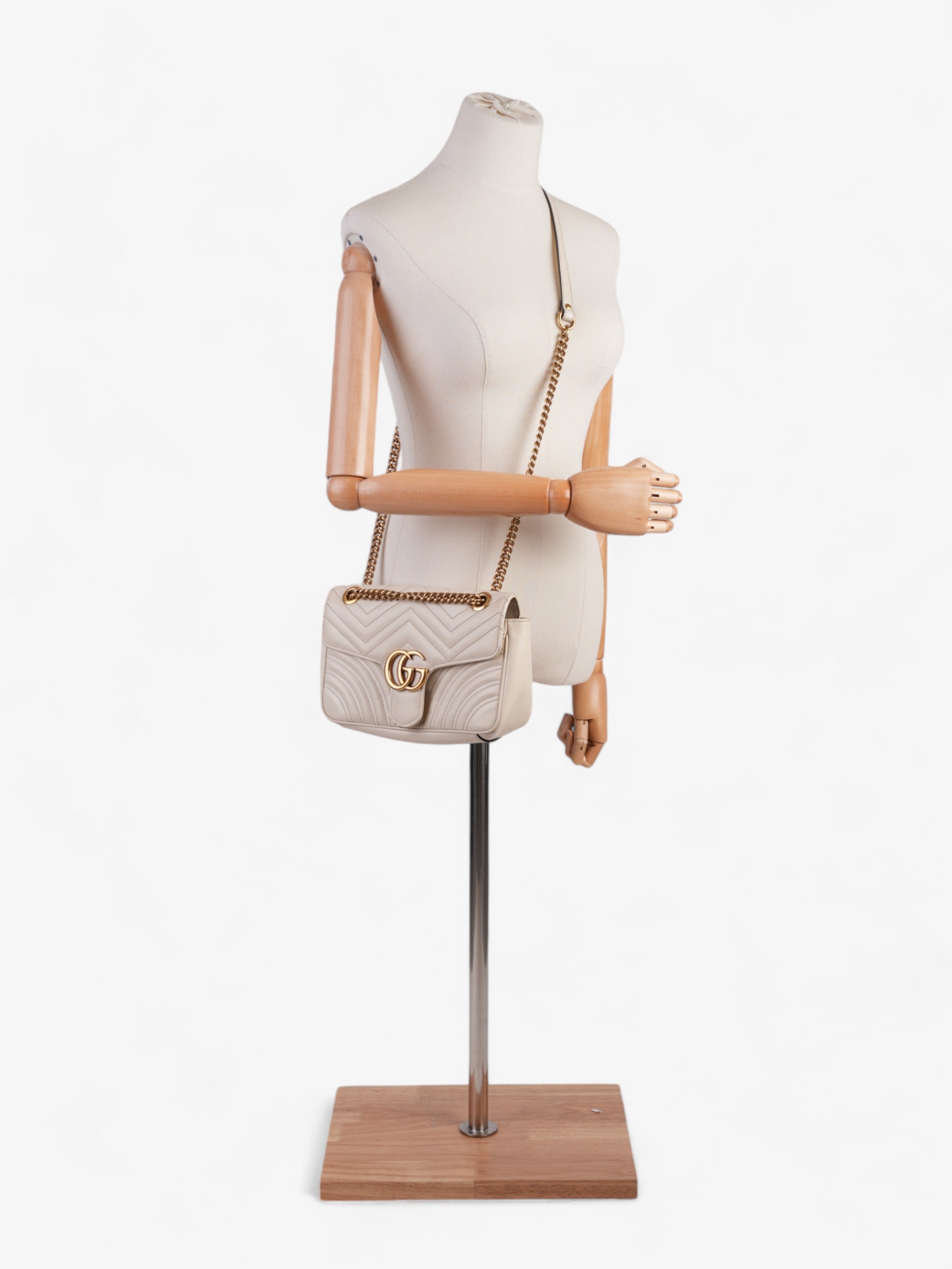 Gucci GG Marmont White Matelasse Leather Small