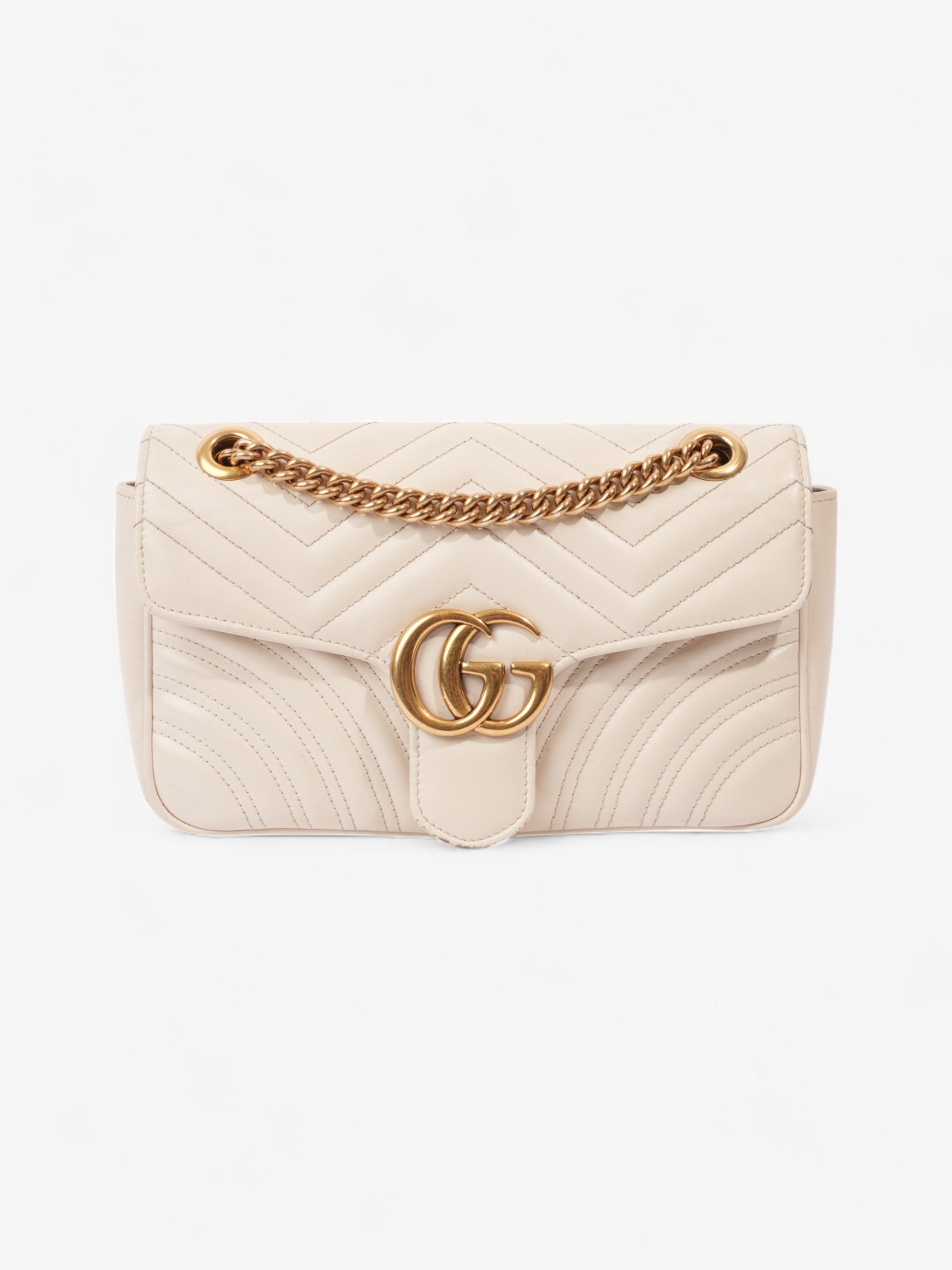 Gucci GG Marmont White Matelasse Leather Small