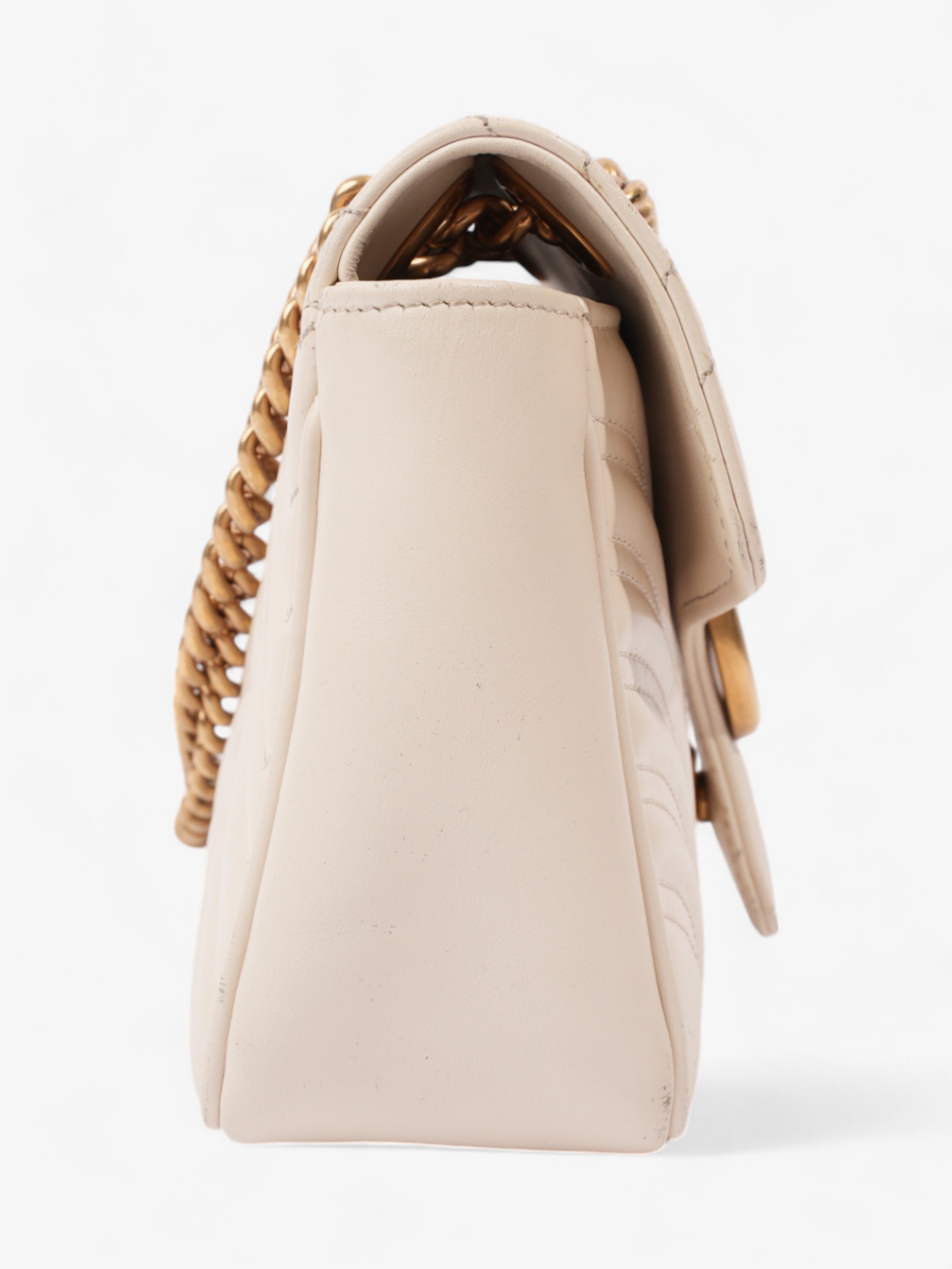 Gucci GG Marmont White Matelasse Leather Small