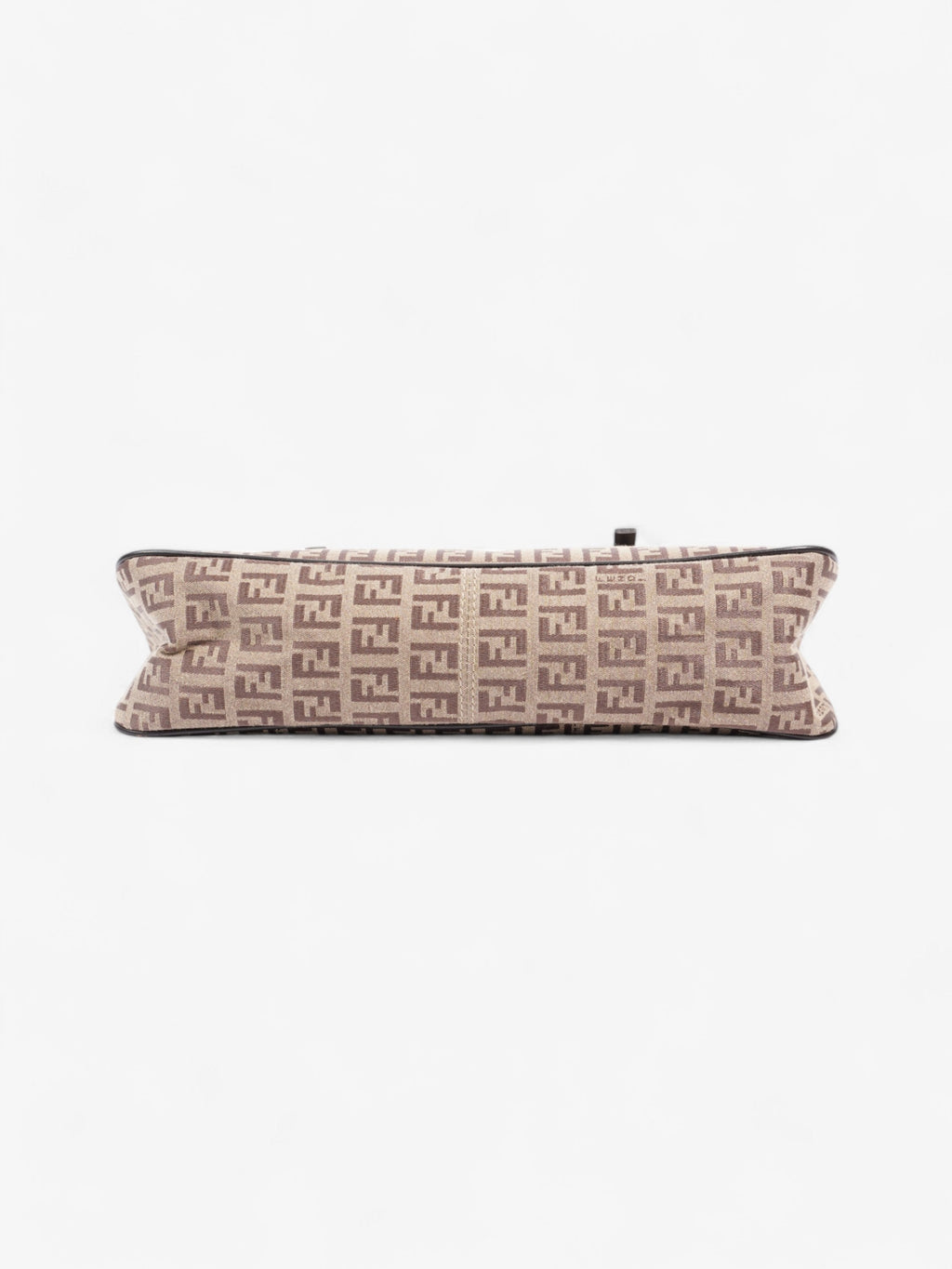 Fendi Zucchino Mini East West Beige / Brown Canvas Small