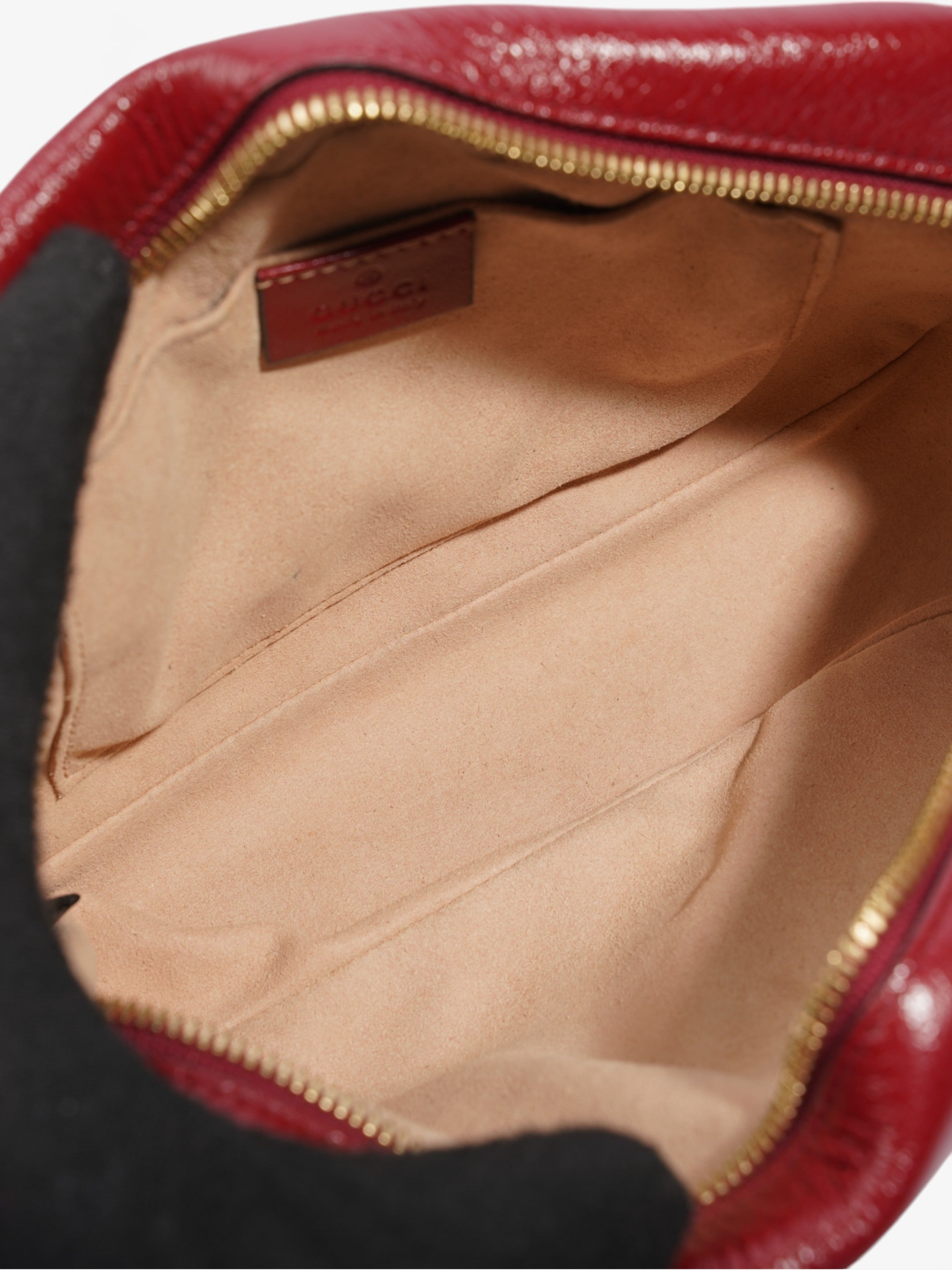 Gucci Marmont Chain Shoulder Beige / Red Canvas Small