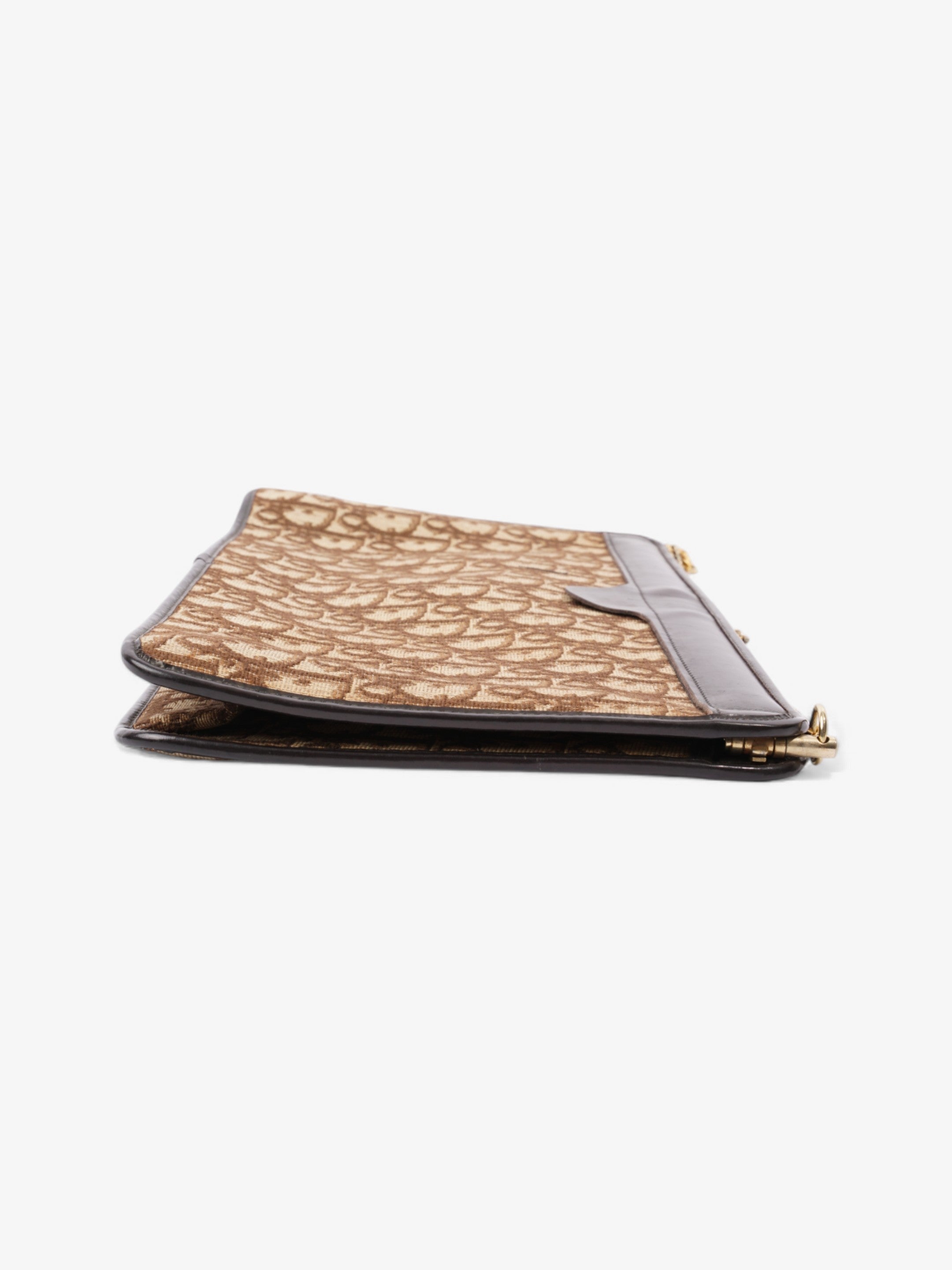 Christian Dior Diorissimo Clutch Brown Canvas