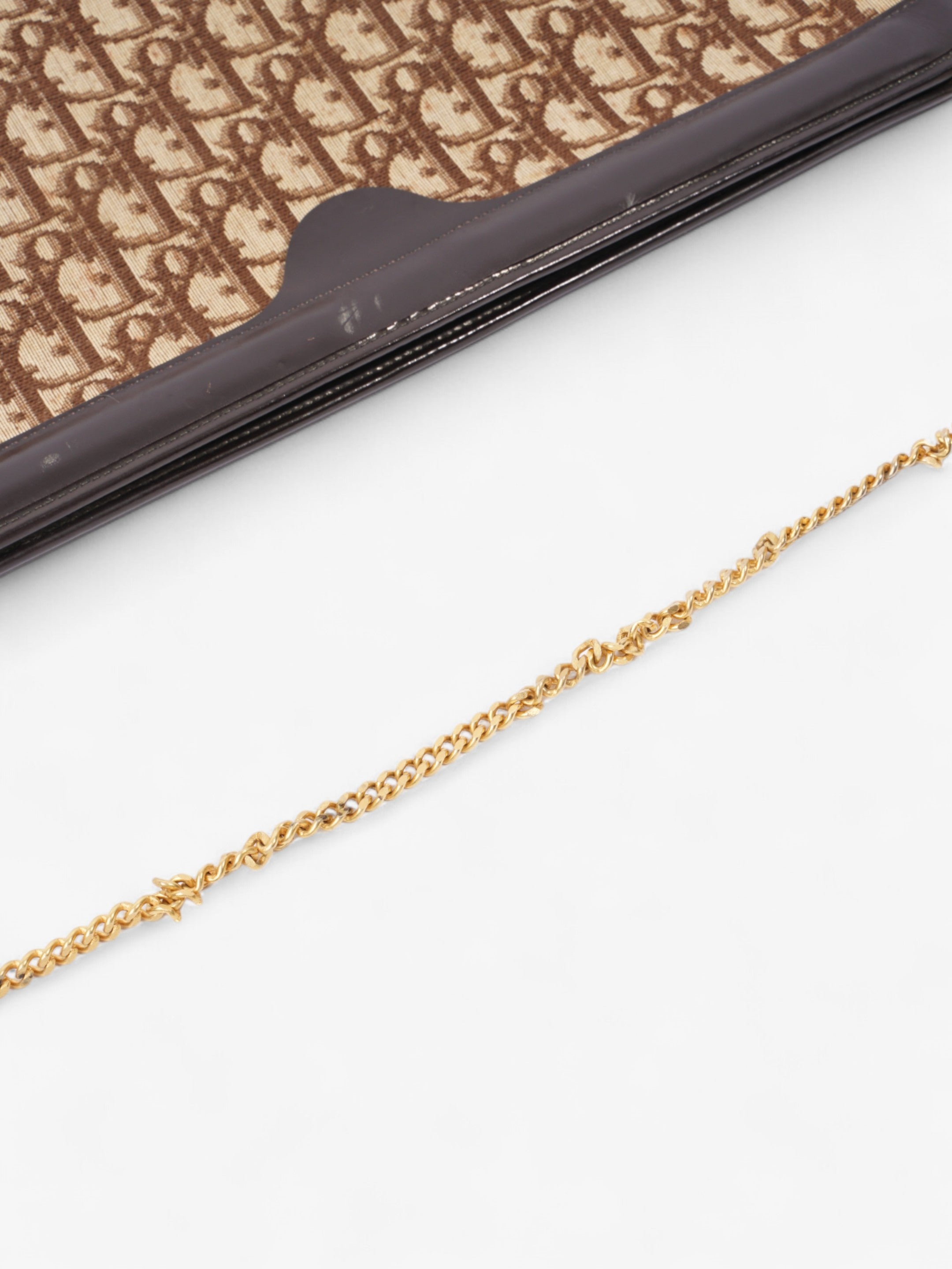 Christian Dior Diorissimo Clutch Brown Canvas