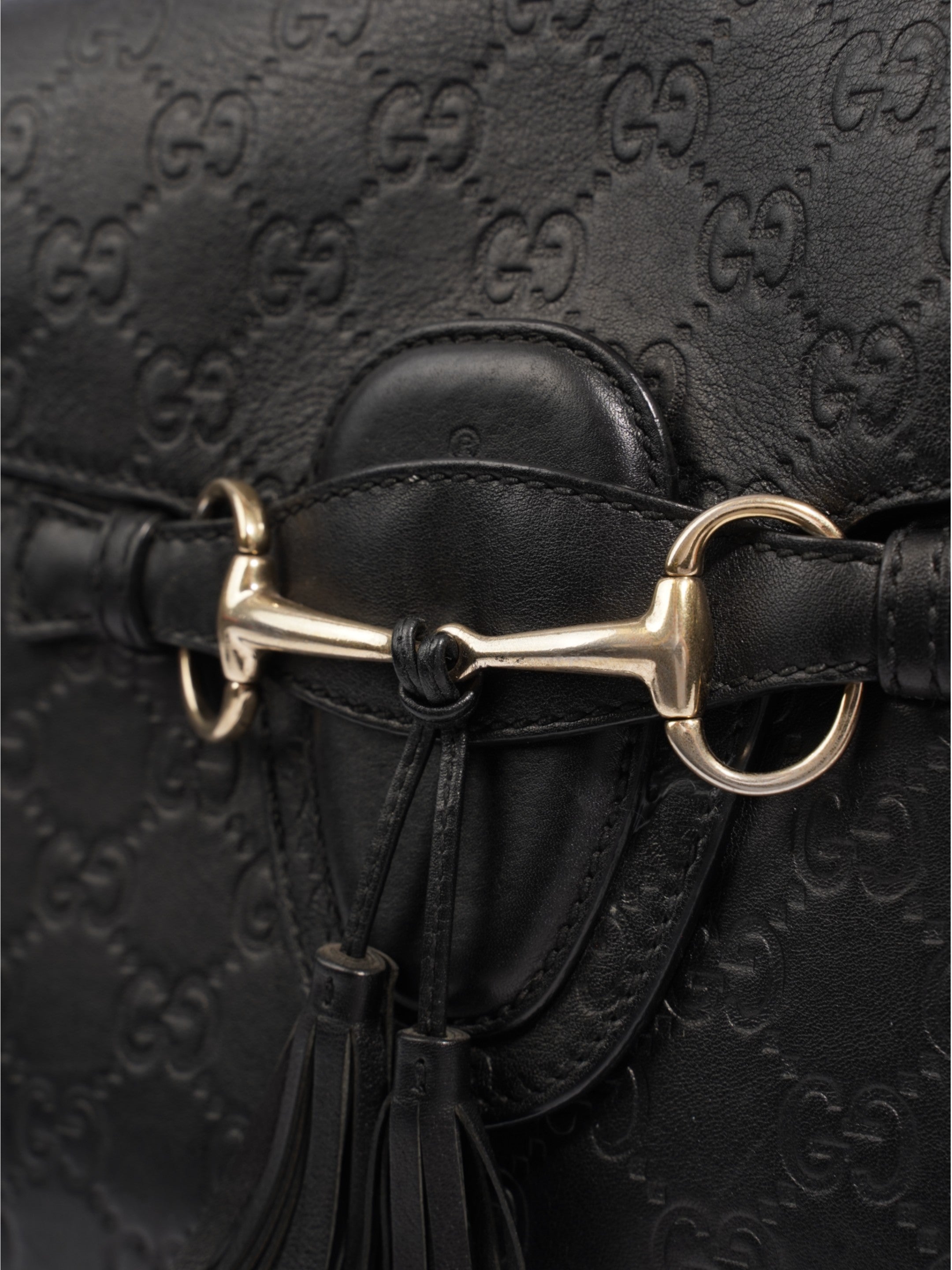 Gucci Emily Guccissima Chain Black Calfskin Leather