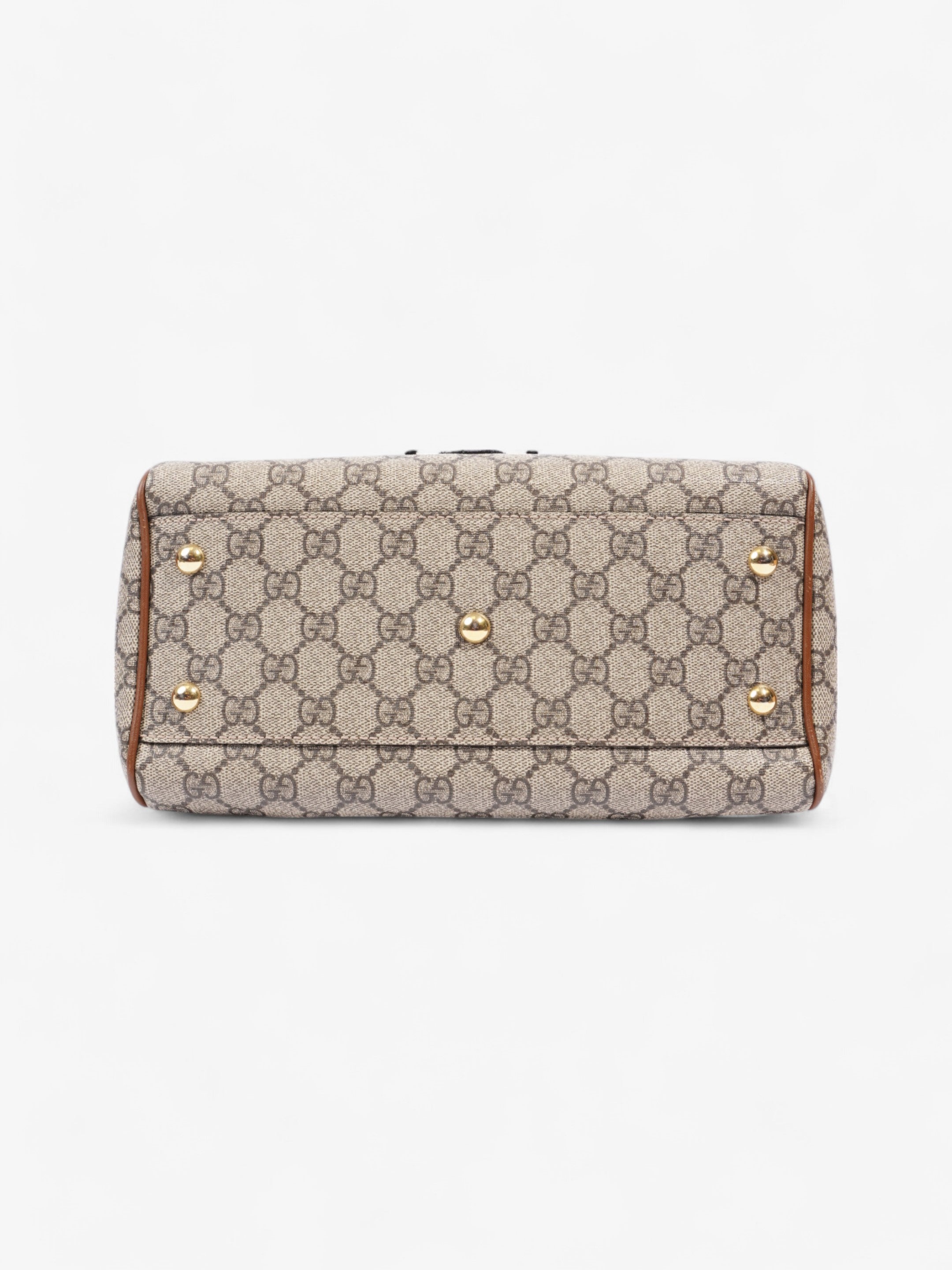 Gucci Boston Bee Bag GG Supreme / Brown Coated Canvas Small