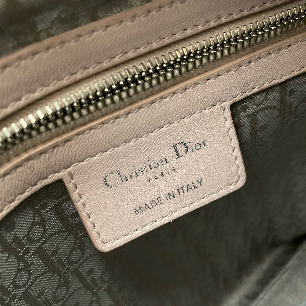 Christian Dior Cherry Blossom Pink Lady Dior Bag in Lambskin with Silver Hardware