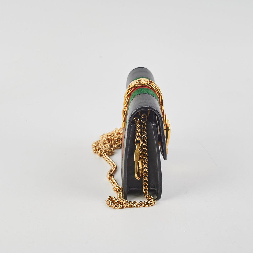 Gucci Supermini Sylvie Chain Bag Black