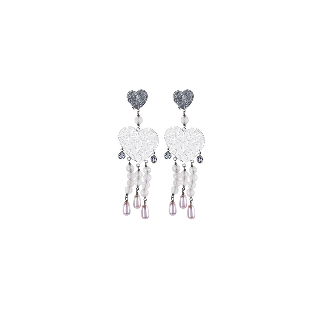 Christian Dior Heart Pink Clip On Earrings Costume Jewellery