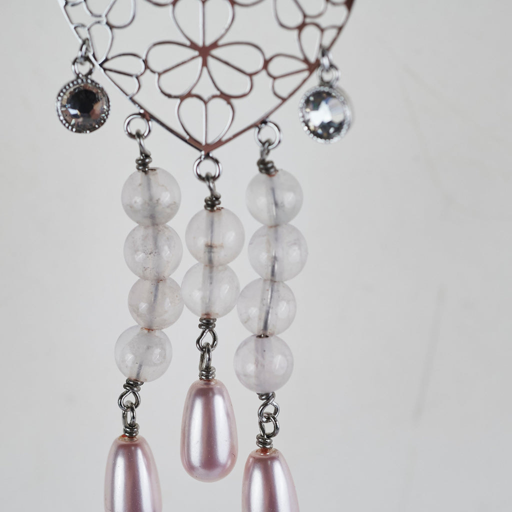 Christian Dior Heart Pink Clip On Earrings Costume Jewellery