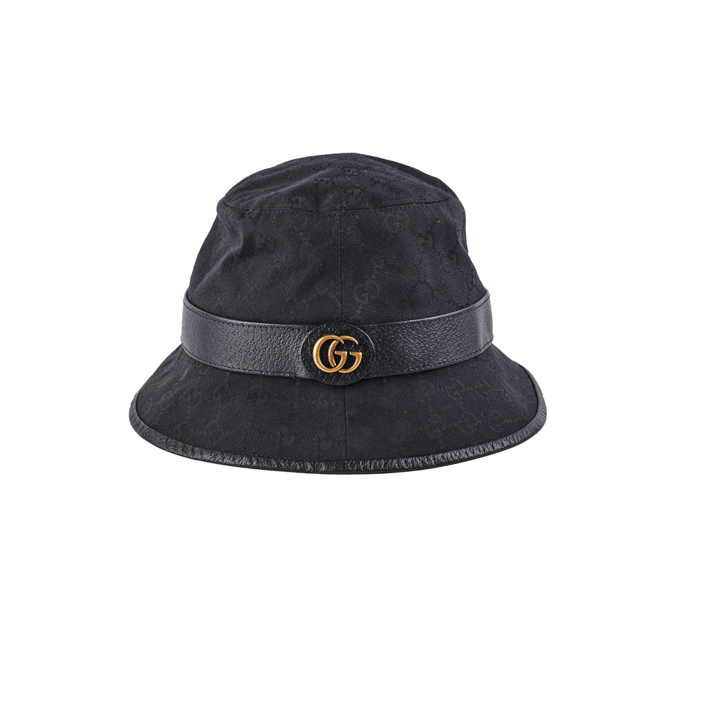 Gucci Monogram GG canvas Fedora Hat Small Black 57cm