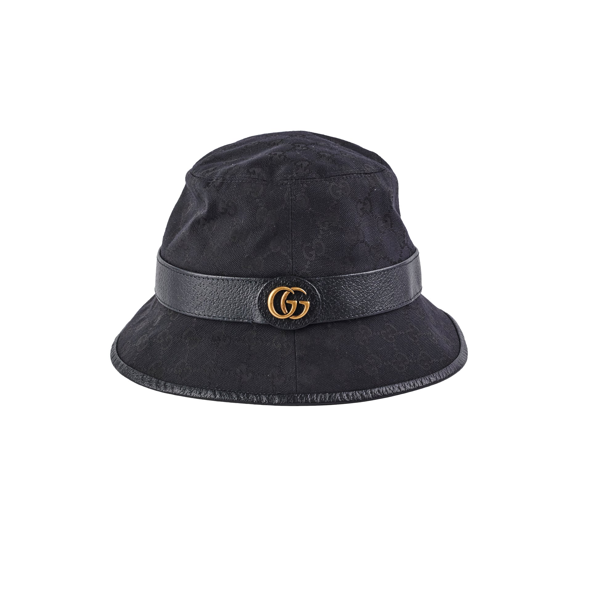 Gucci Monogram GG canvas Fedora Hat Small Black 57cm