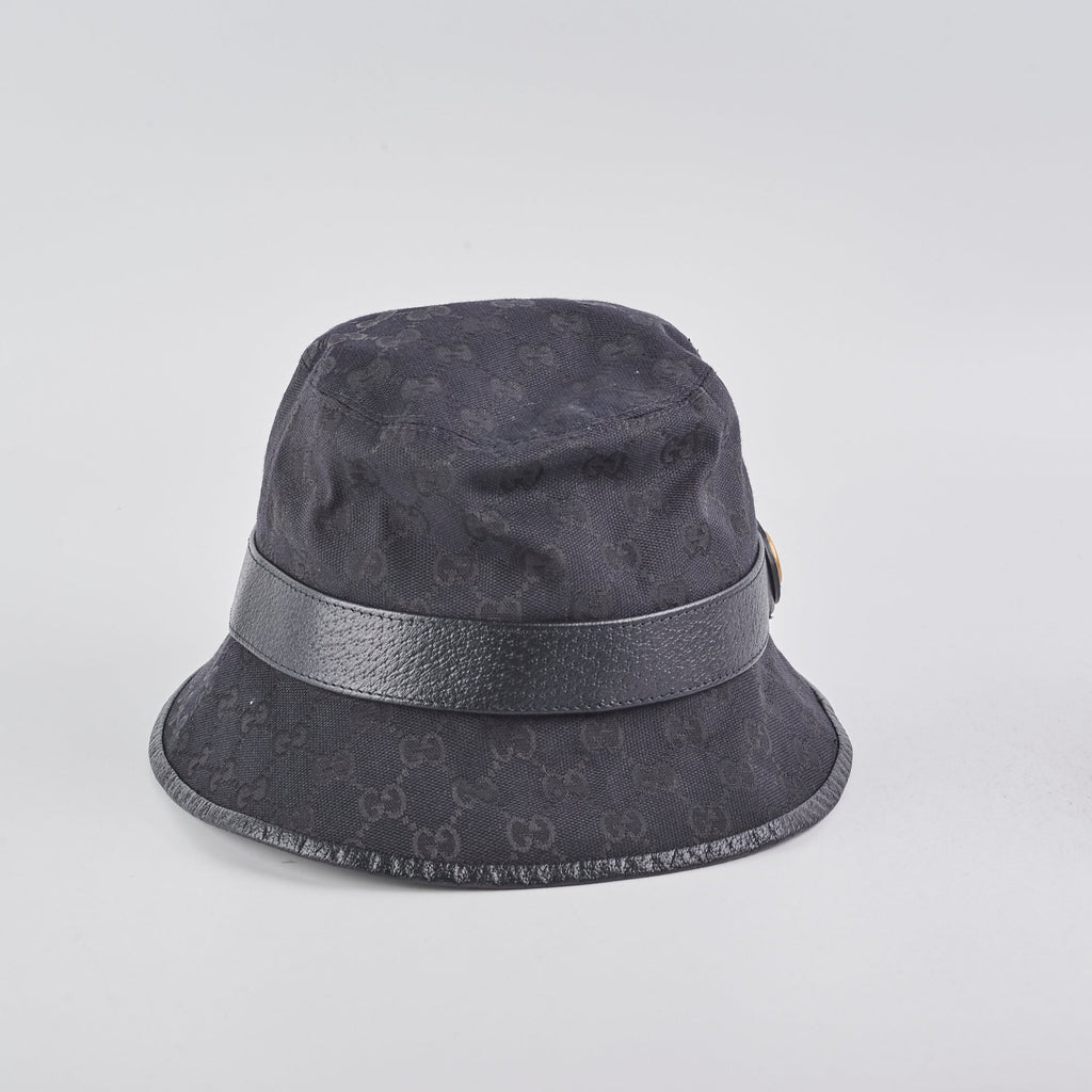 Gucci Monogram GG canvas Fedora Hat Small Black 57cm