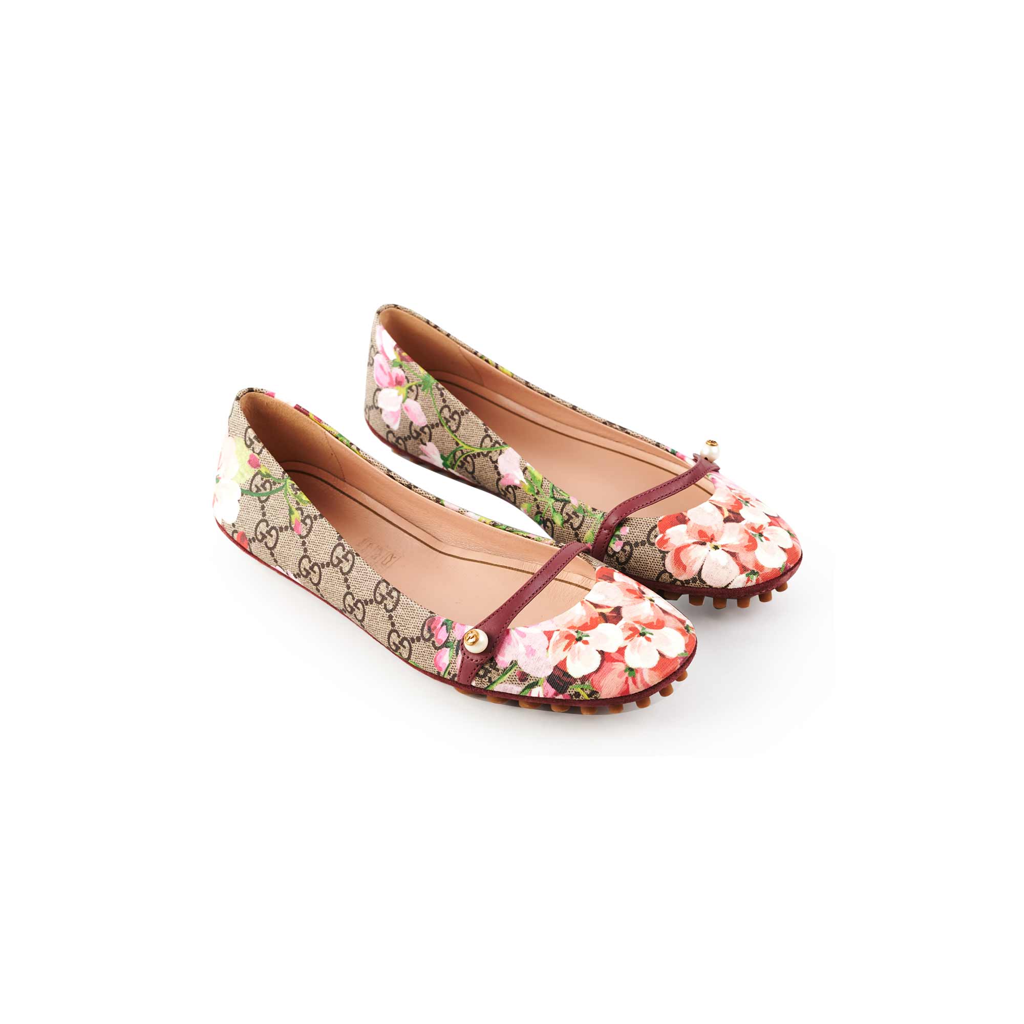 Gucci GG Supreme Blooms Ballet Flat (Size 38)