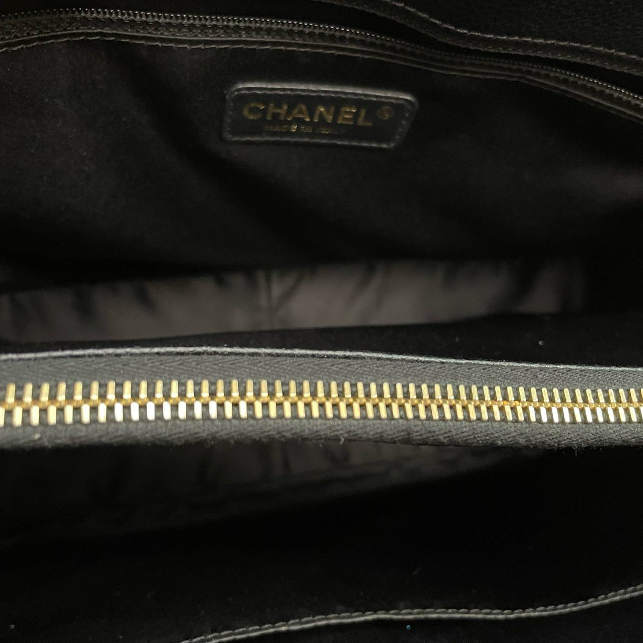 Chanel Medium Grand Shopping Tote Black GST Bag in Caviar Leather with Gold Hardware 2014